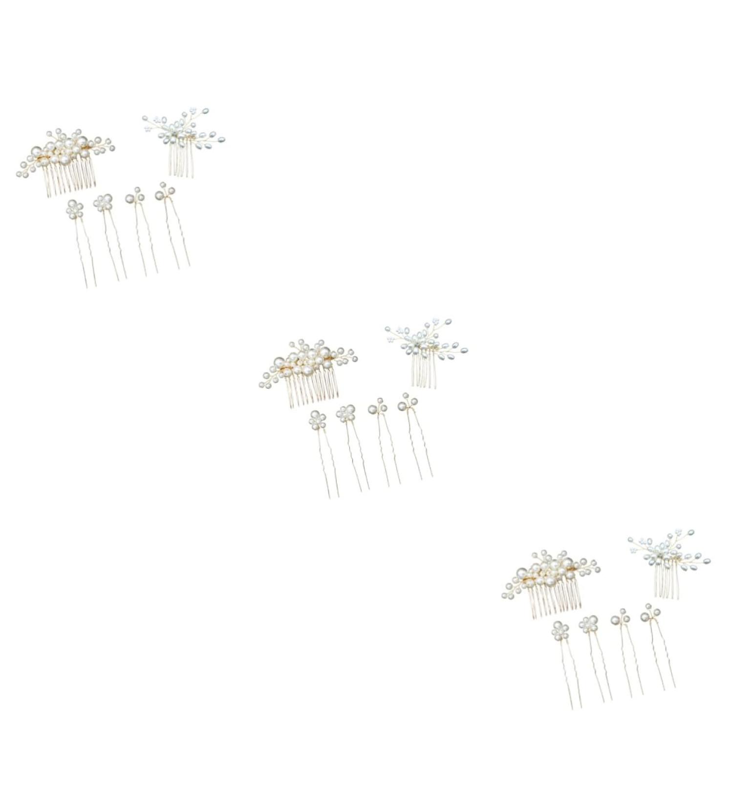 FRCOLOR Set of 6 Bridal Hair Comb Wedding Hair Accessories Wedding Headpiece Pearl Hair Clips Hair Pin Hair Clip Tiara Headpiece for the Bride Manual Set - Buy Online on GoSupps.com