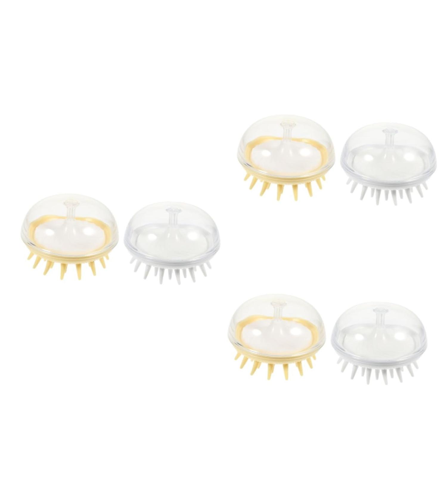 Minkissy 6-Piece Shampoo Brush Set | Silicone Scalp Massager & Body Scrubber | Handheld Cleaning Comb | 3 Colors | Perfect for Home Spa & Wellness - Buy Online on GoSupps.com