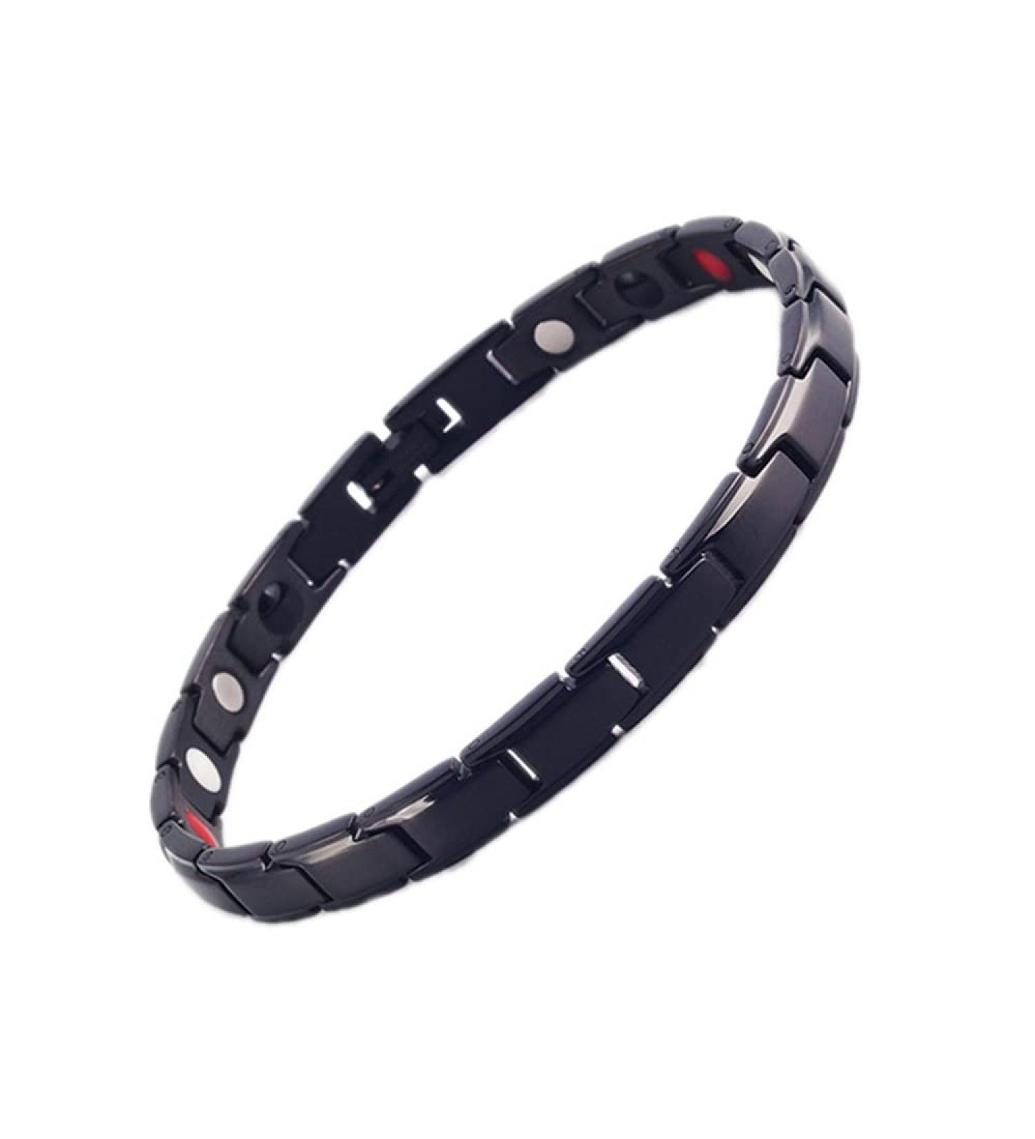 TTBN Lymph Drainage Magnetic Bracelet Magnetic to Relieve Arthritis Pain Promotes Blood Circulation Relieves Muscle Pain and Swelling Health Titanium Bracelets for Men and Women (Black) - Buy Online on GoSupps.com