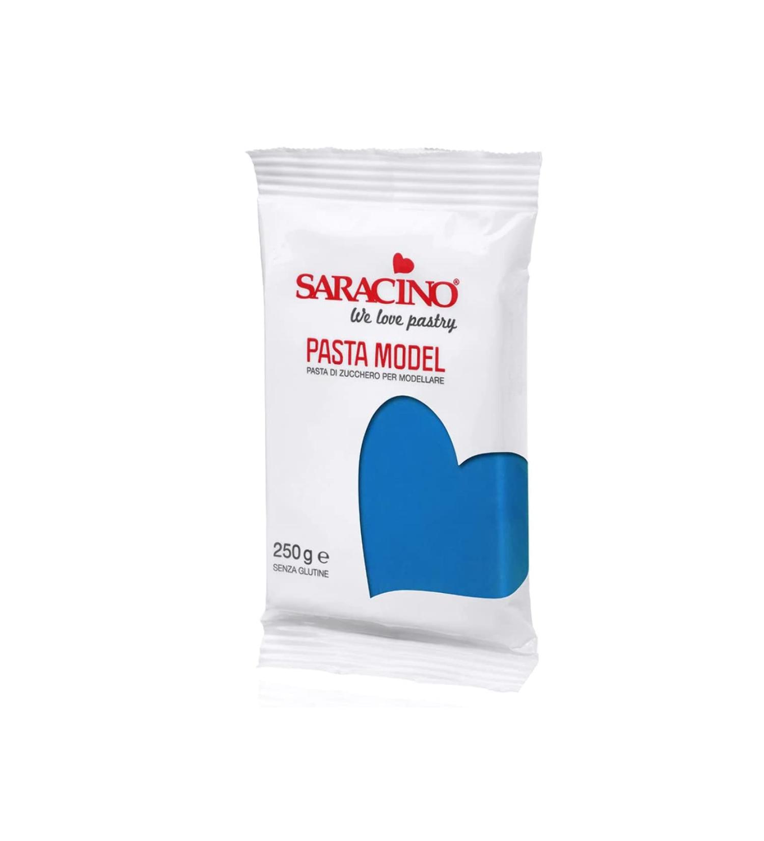 Saracino Sugar Paste Model Blue Modelling Paste 250 g Gluten Free Made in Italy Azure Blue