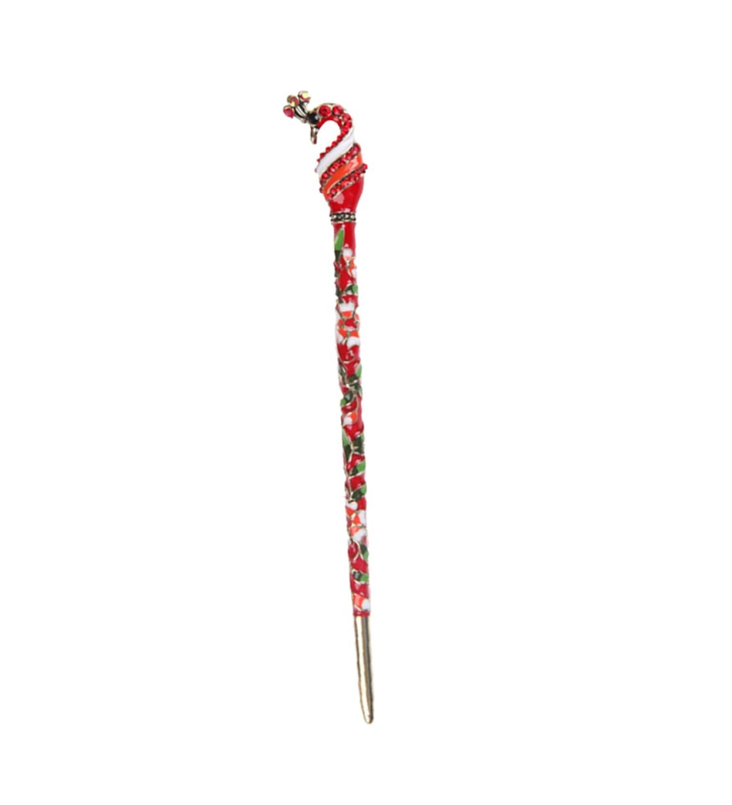 1pc Hanfu hairpin Hair Stick Pin Retro Hair Pin retro hair stick yukata hair accessory decorative hair forks crystal hair sticks red decor Chinese Hair Fork antique alloy Cloisonne - Buy Online on GoSupps.com