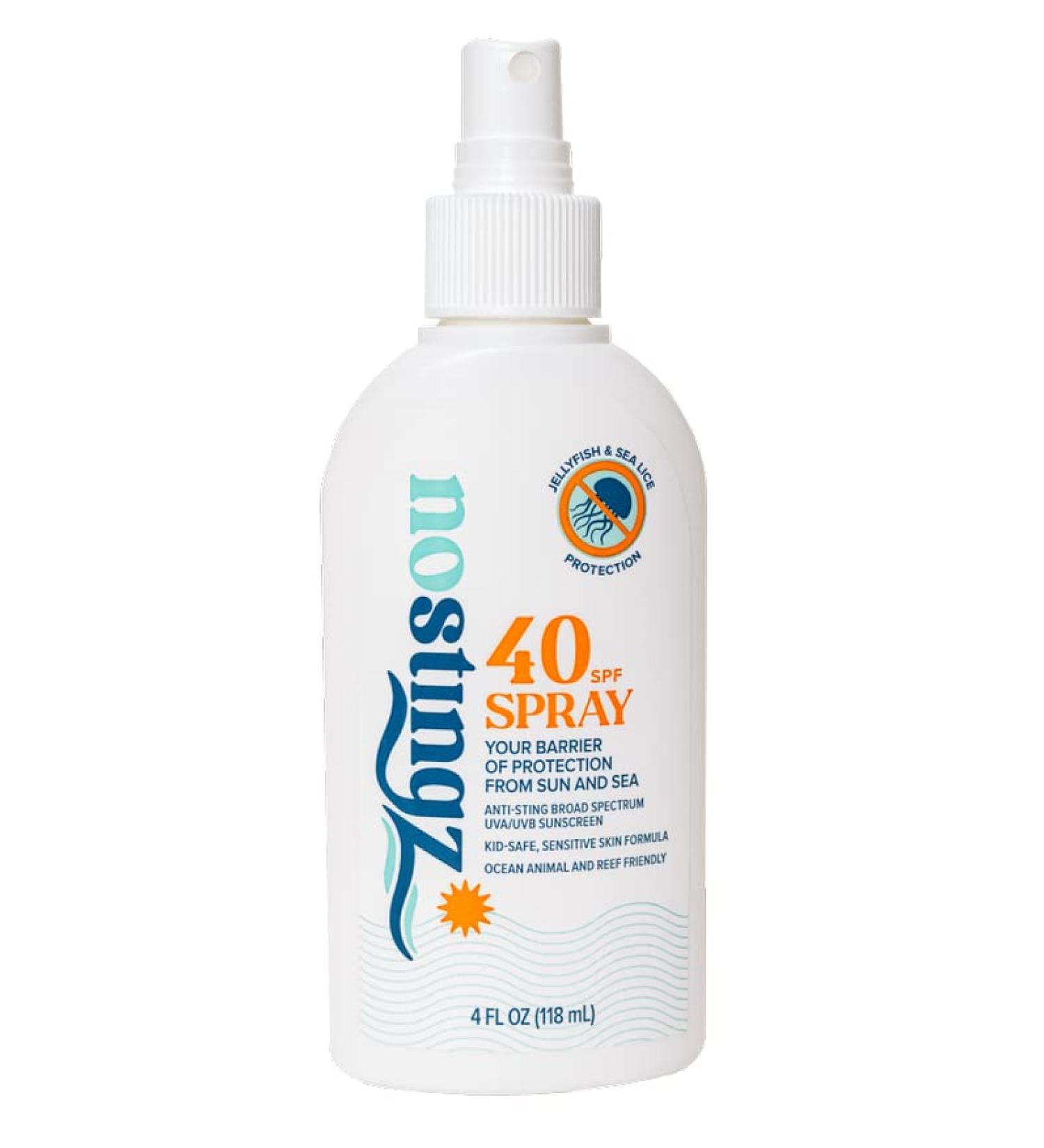 NoStingz 40SPF Anti-Jellyfish Sunscreen Spray - 4 Fl oz | Biodegradable Protection - Buy Online on GoSupps.com
