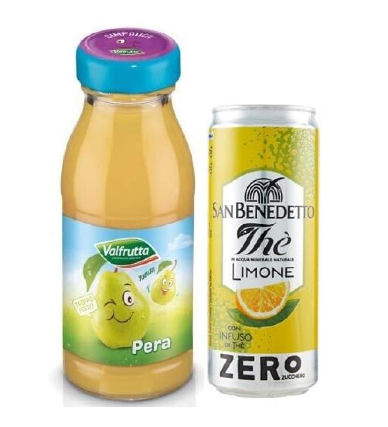 Valfrutta Succhi di Frutta Pera Lot de 48 jus de fruits avec poires italiennes boisson sans alcool 125 ml + 1 bo te de th glac San Benedetto au citron sans sucre 330 ml - Buy Online on GoSupps.com