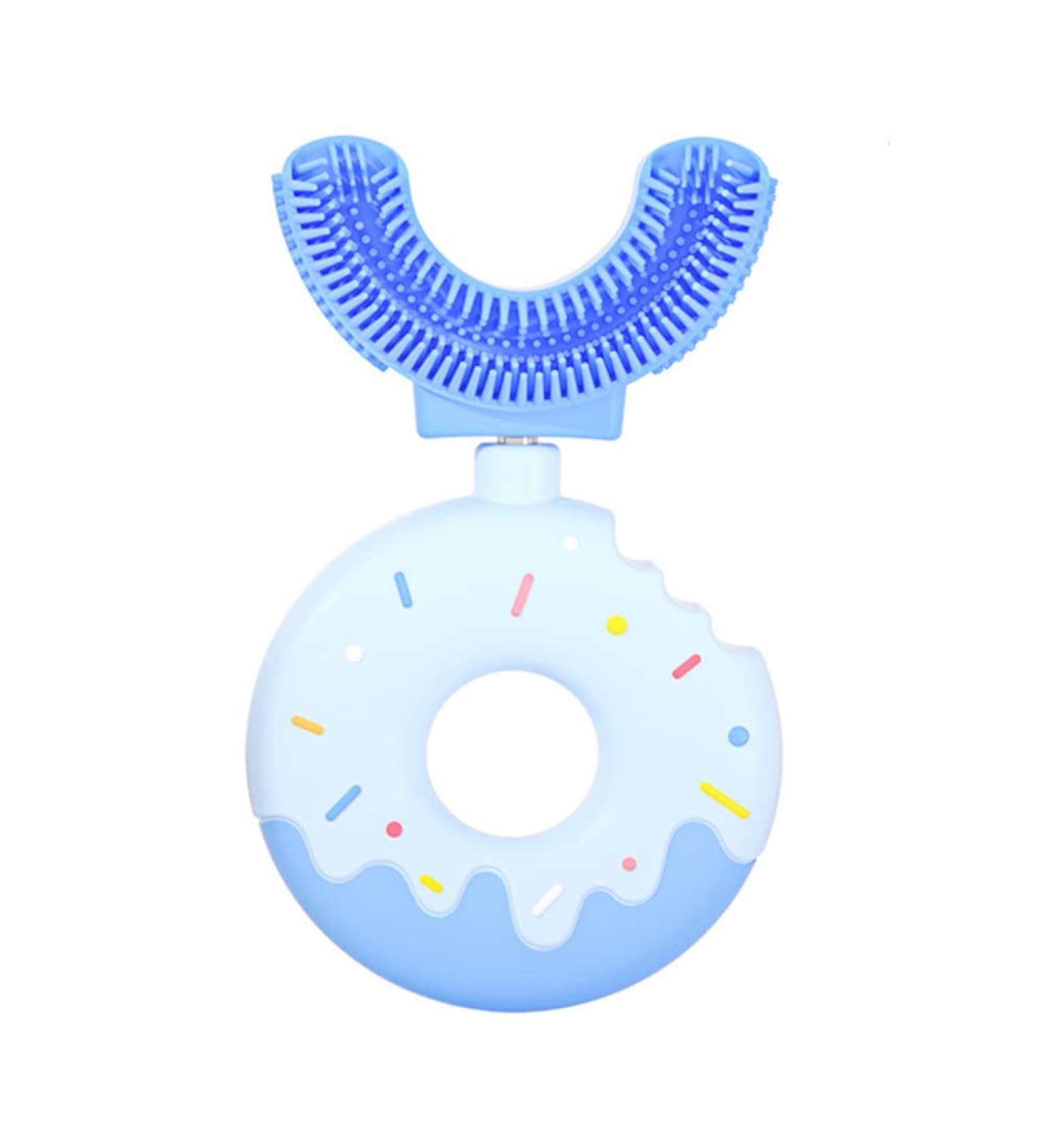 Buy Children's U-Shape Toothbrush - Donut Silicone Brush Head for All-Round Cleaning | Manual Toothbrush for Kids Ages 7-12 | Blue - Buy Online on GoSupps.com