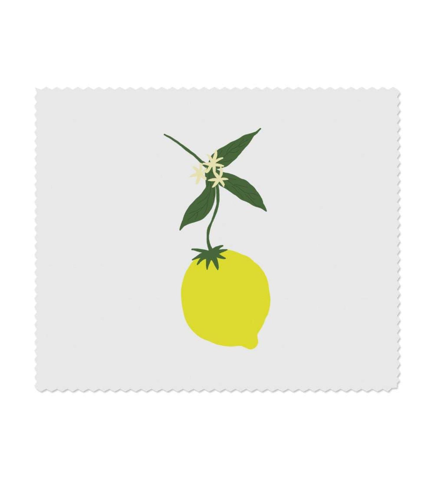 2 x Lemon with Leaves Microfiber Cleaning Cloths - Eco-Friendly Durable & Highly Absorbent - International Shipping Available - Buy Online on GoSupps.com