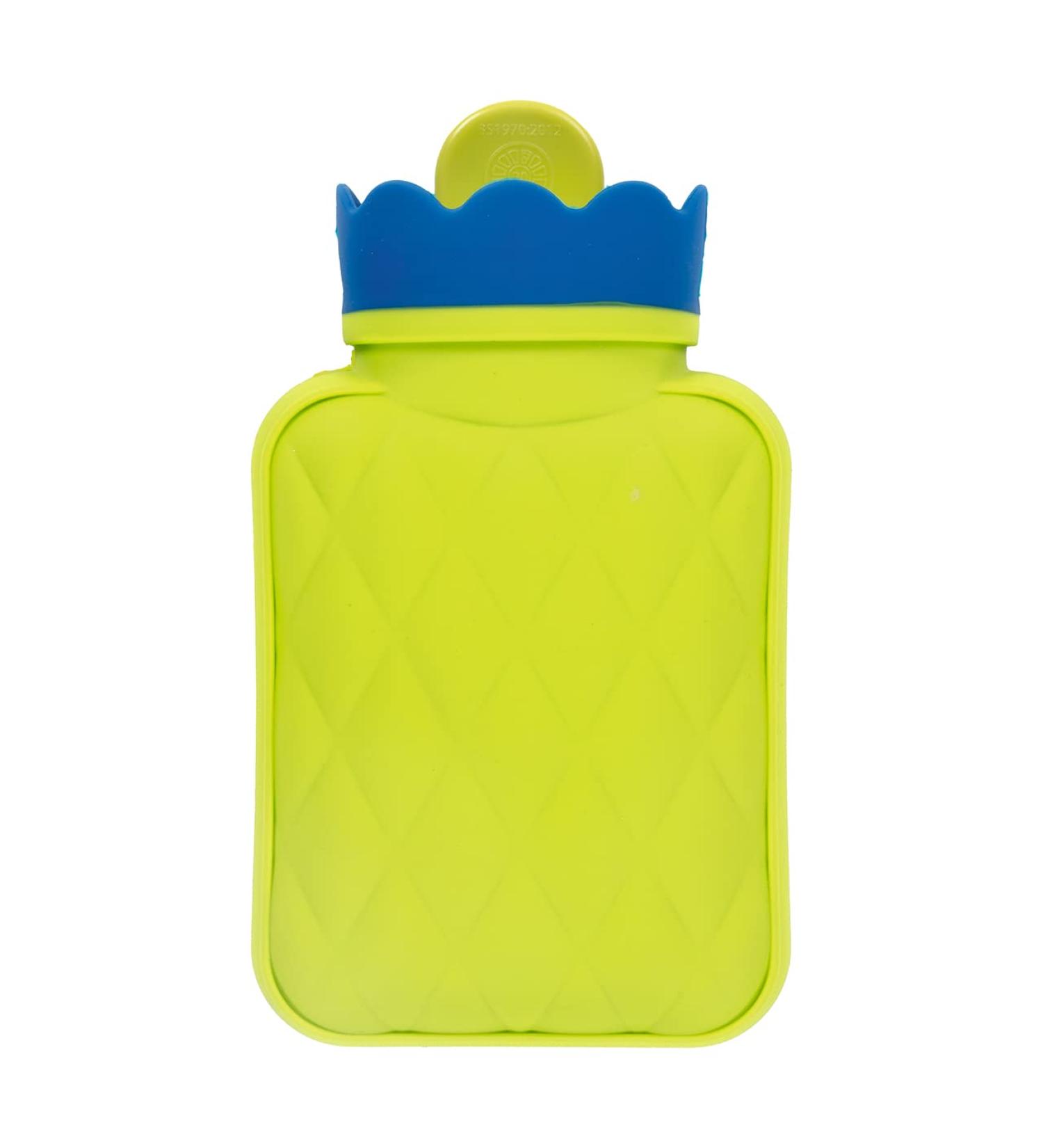 Fashy Mini Hot Water Bottle 350ml Silicone - Green/Blue | Ideal for Comfort & Warmth - Buy Online on GoSupps.com