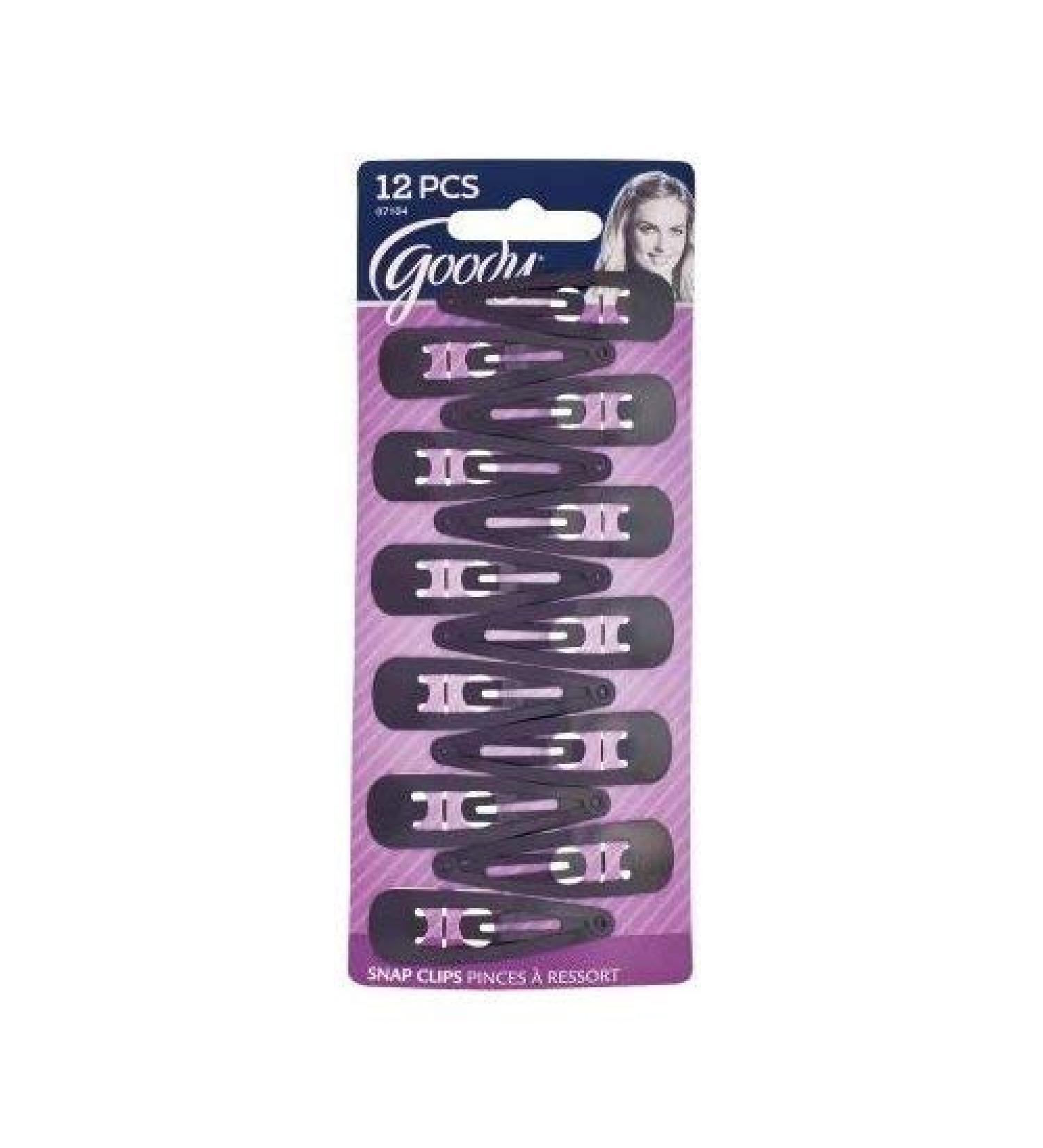 Goody WoMens Classics Contour Clips Black 12 Count