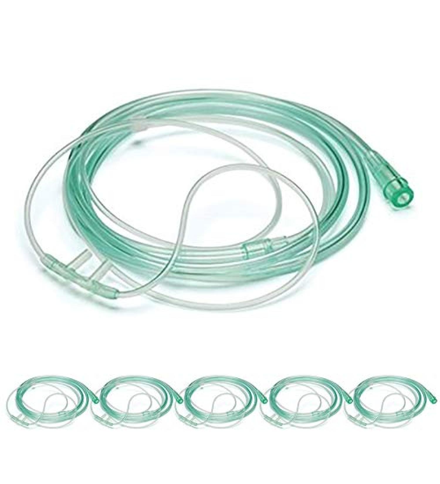 5 Pack Soft Oxygen Cannulas and 7’ Delicate Tubing with Standard Connection – Gentle Airway Management 5 Count (Pack of 1)