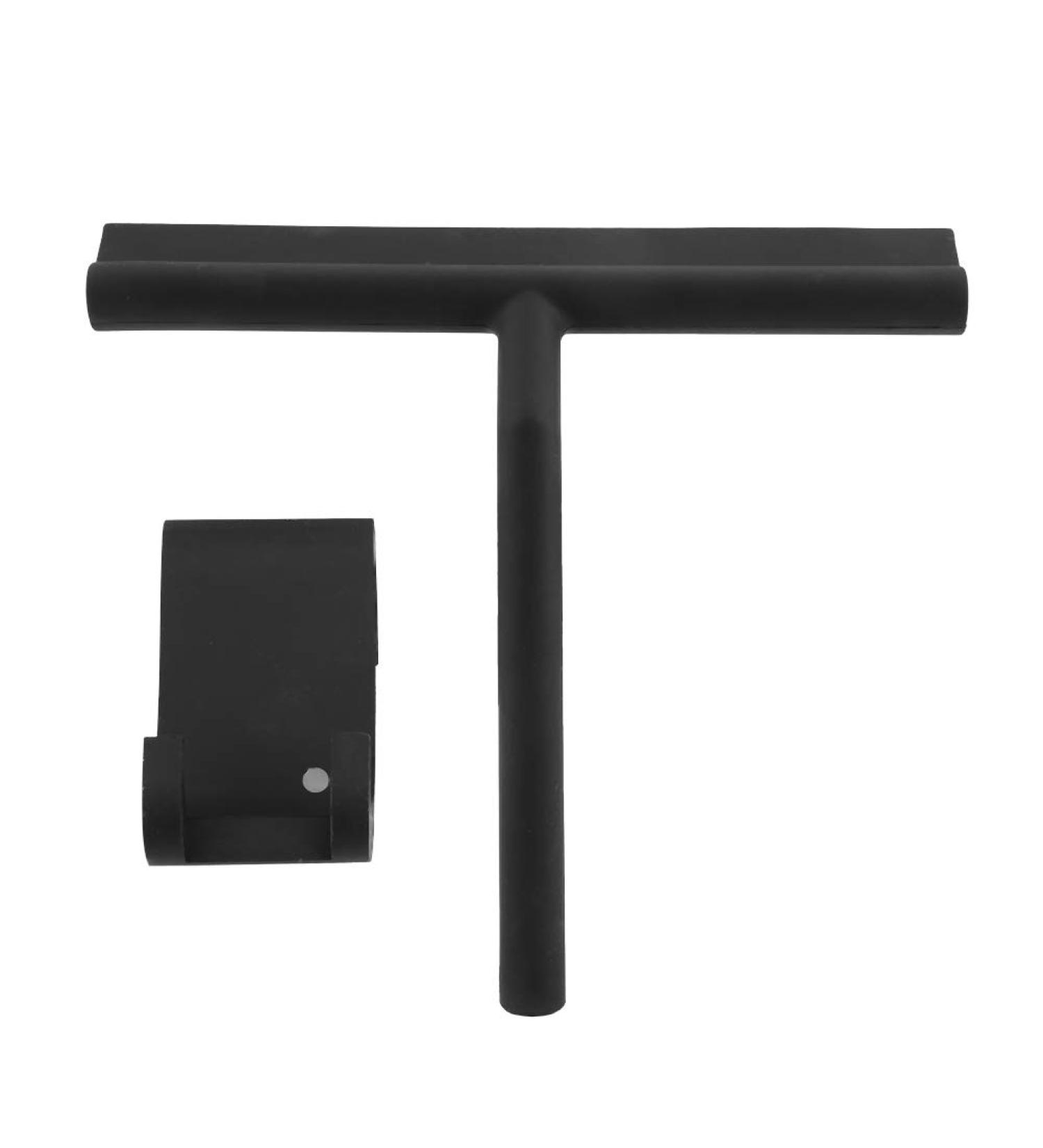 Black Stainless Steel Squeegee for Bathroom Kitchen Car Glass or Mirrors with Hooks Holder - Buy Online on GoSupps.com