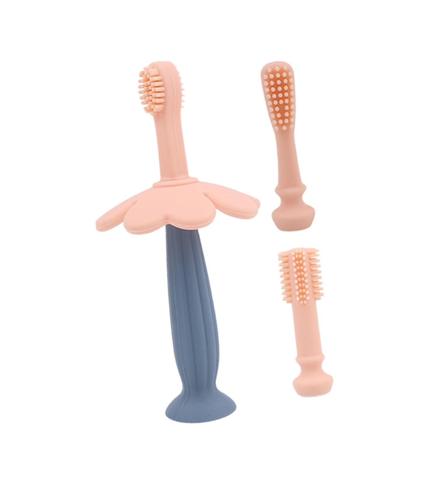 Beavorty Child Tooth Cleaning Tool - Silicone Infant Toothbrush (1 Pack Pink) | Gentle Mouth Care for Kids - Buy Online on GoSupps.com