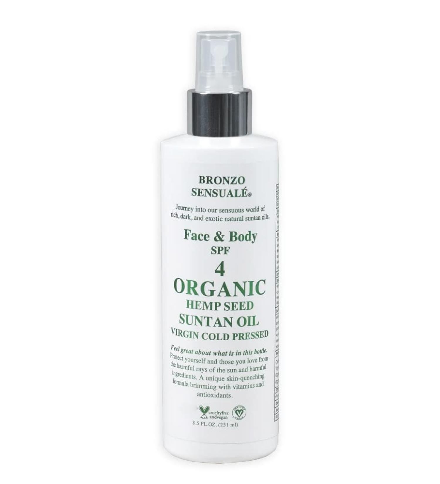 Bronzo Sensuale SPF 4 Sunscreen with Organic Hemp Oil - 8.5 Oz - Buy Online on GoSupps.com