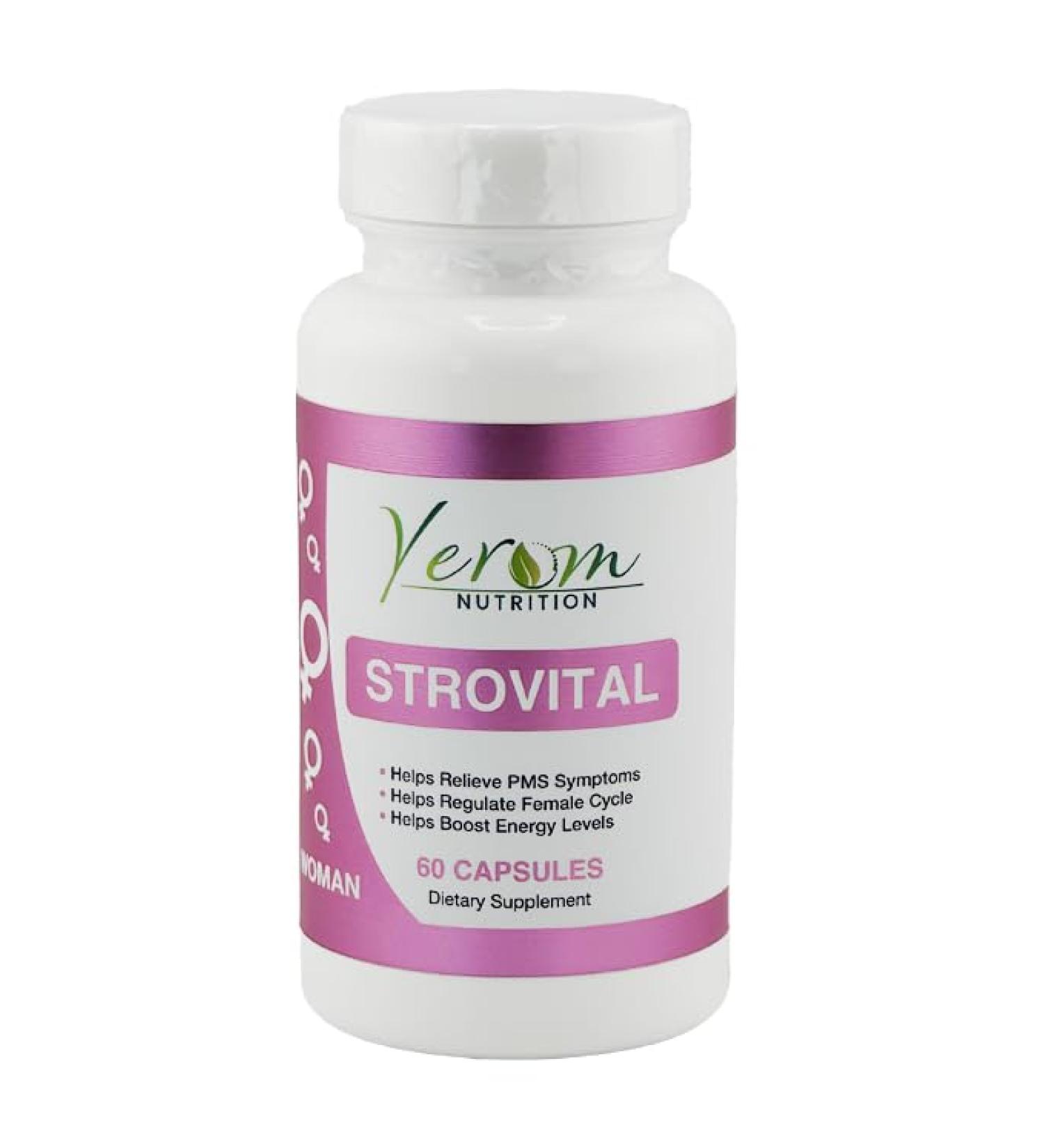 Strovital Female Cycle Regulator - Alleviate PMS Symptoms & Menopause Discomfort - 60 Capsules | International Shipping - Buy Online on GoSupps.com