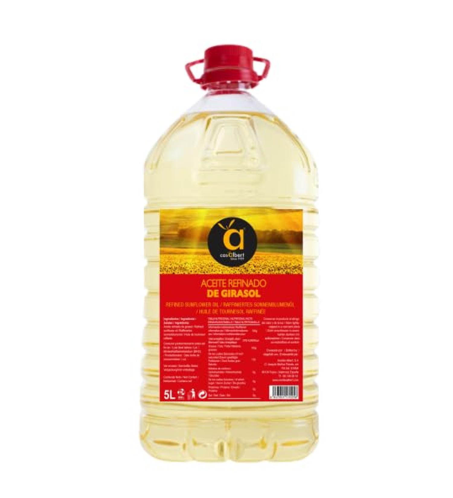 Casalbert High Oleic Sunflower Oil for Cooking & Frying - 5L Canister | Refined & Ideal for Healthy Meals - Buy Online on GoSupps.com