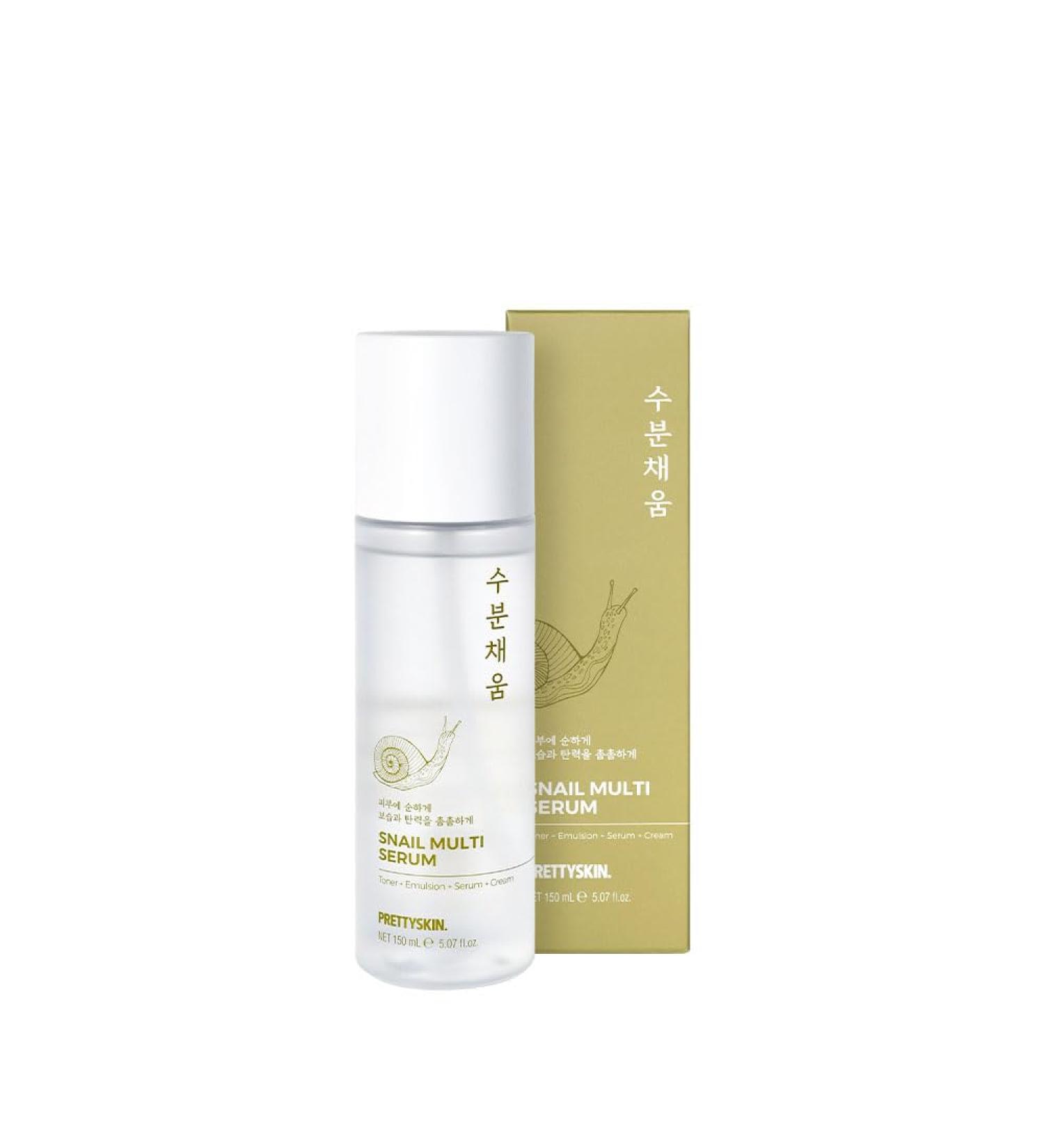 Shop PS.PRETTYSKIN Snail Mucin Serum 150ml | Multi-Function Toner Emulsion Serum & Cream | Premium Korean Skincare for Radiant Skin - Buy Online on GoSupps.com