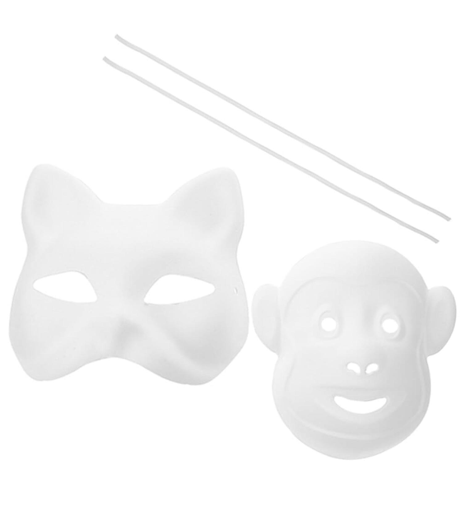 Imikeya White Hand-Painted Masquerade Masks - Perfect for Decorating & Crafting | Empty Carnival Cat Masks - Buy Online on GoSupps.com