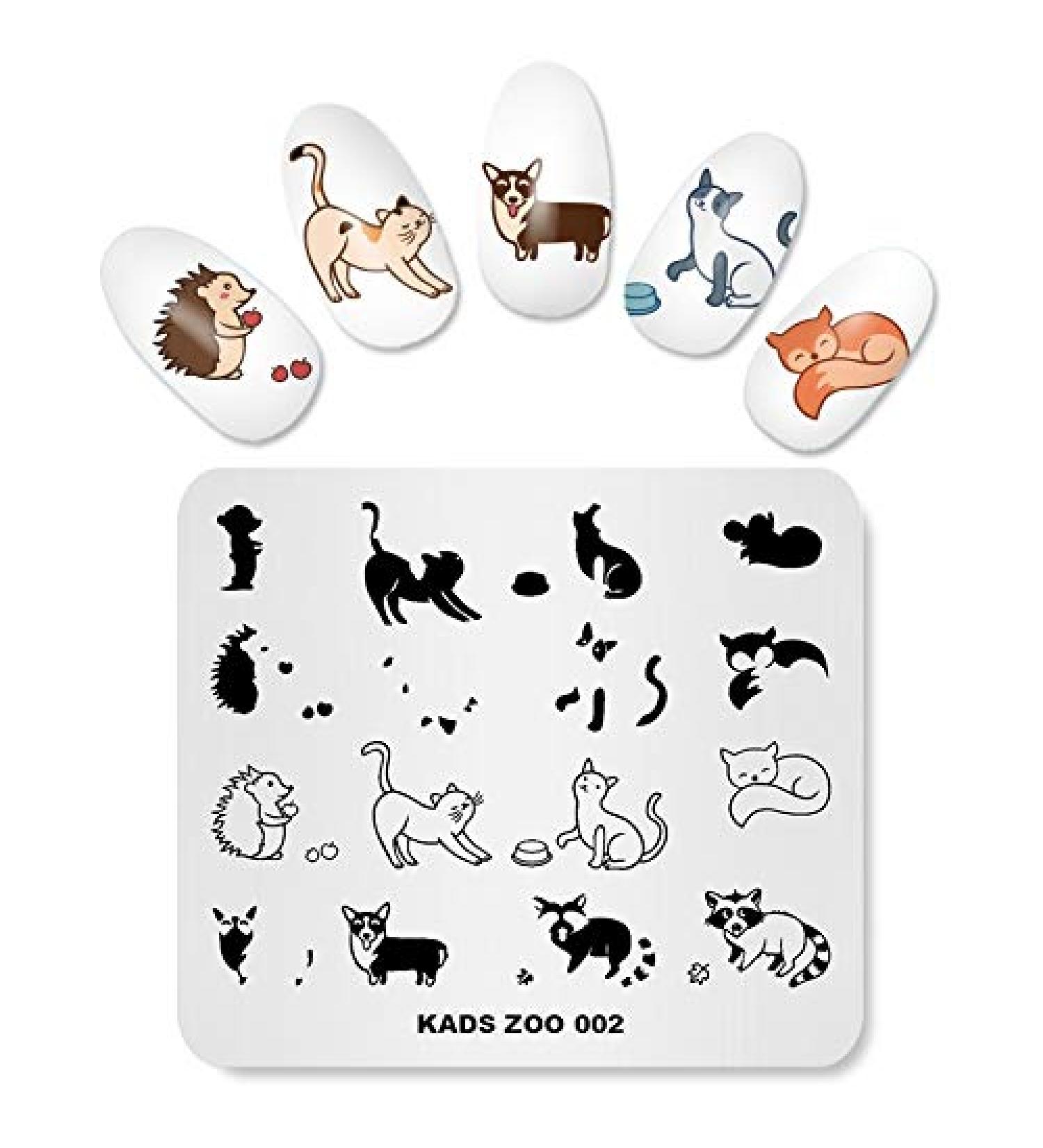 KADS Stamping Plates Animal Cute Manicure Template - Nail Art Image Stamp Tool - Buy Online on GoSupps.com