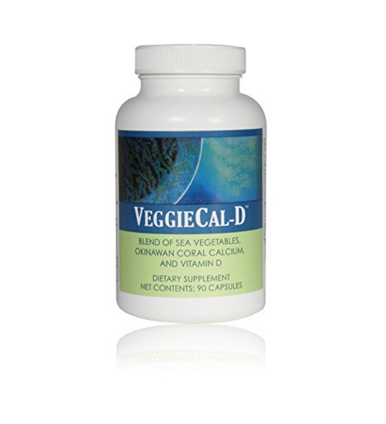 VeggieCal-D (Veggie Cal) Seaweed (Sea Vegetables) Marine Coral Calcium Vitamin D3 Multi-vitamin - 1 Bottle 90 Veg Capsules