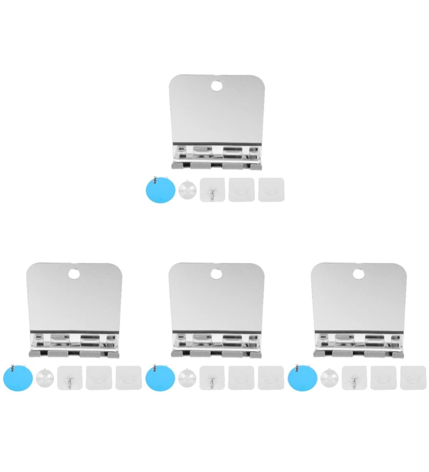 Frcolor Square Mirror Set - Bathroom Shaving Mirror with Razor Hook | Fog-Free Shower Mirror for Face & Cosmetics | Acrylic Travel & Home Use - Buy Online on GoSupps.com