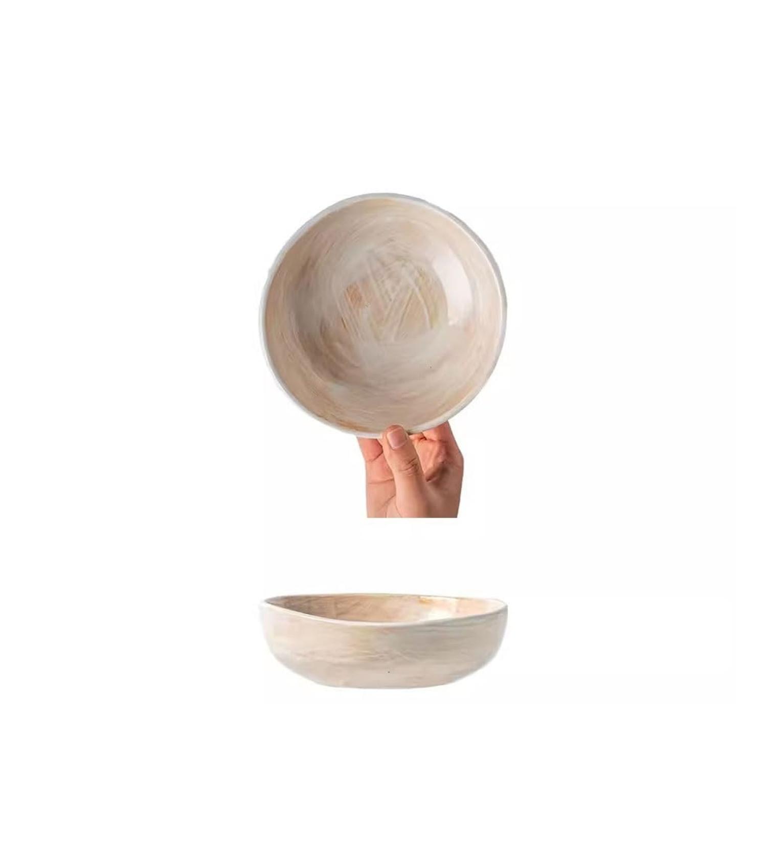 Porcelain Dinner Plates Retro Ceramic Deep Dish Tableware Home Dining Plate Noodle Bowl Soup Bowl Fruit Salad Bowl Japanese Bowl Kitchen Dinner Plates (A One Size) - Buy Online on GoSupps.com