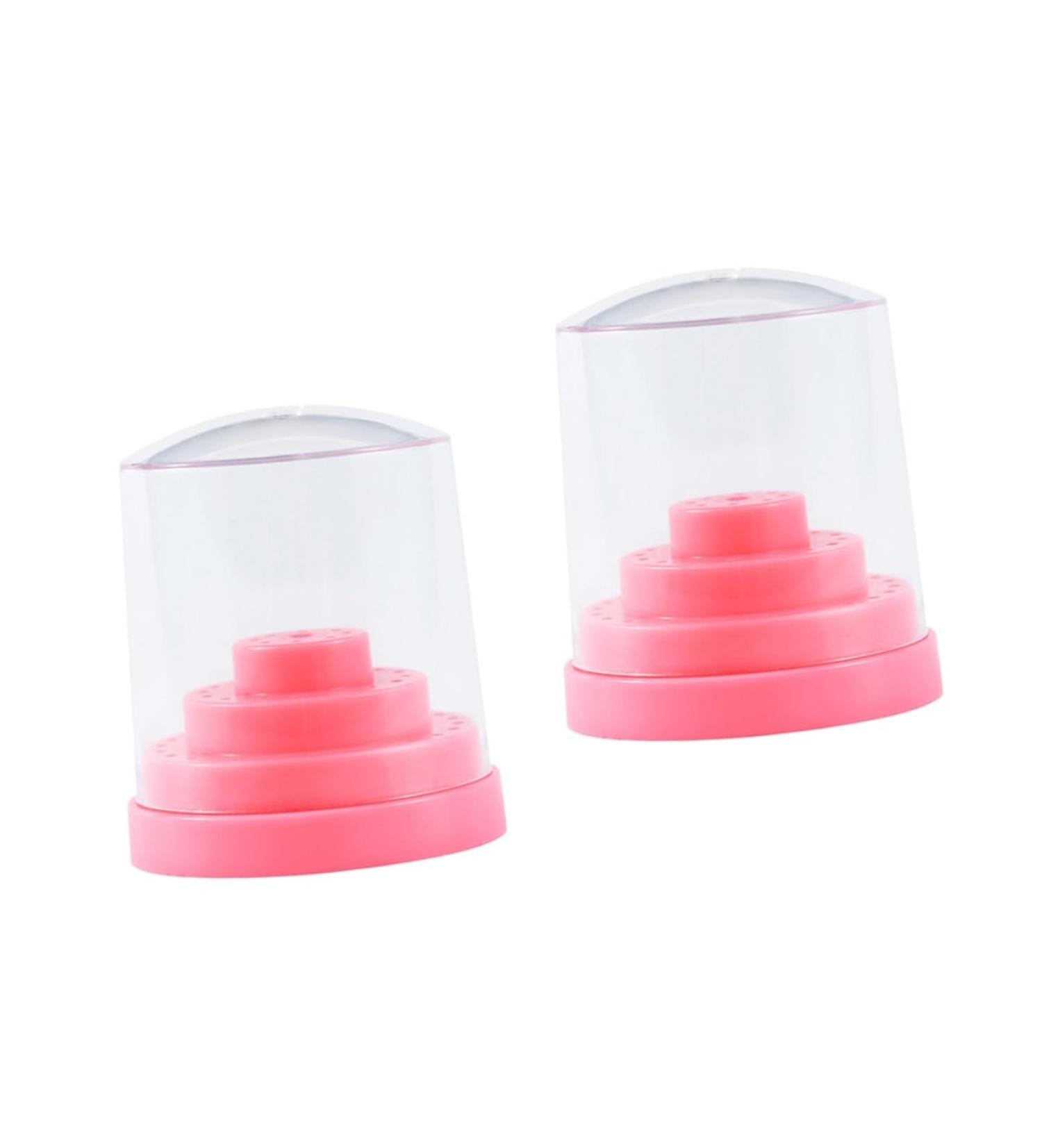 POPETPOP 2 pcs 48 Nail Bit Organizer manicure drill bits holder display box bit holder manicure Storage Box Organizer display holder stand grinding head container display stand Bracket box Size 1x2pcs Pinkx2pcs - Buy Online on GoSupps.com