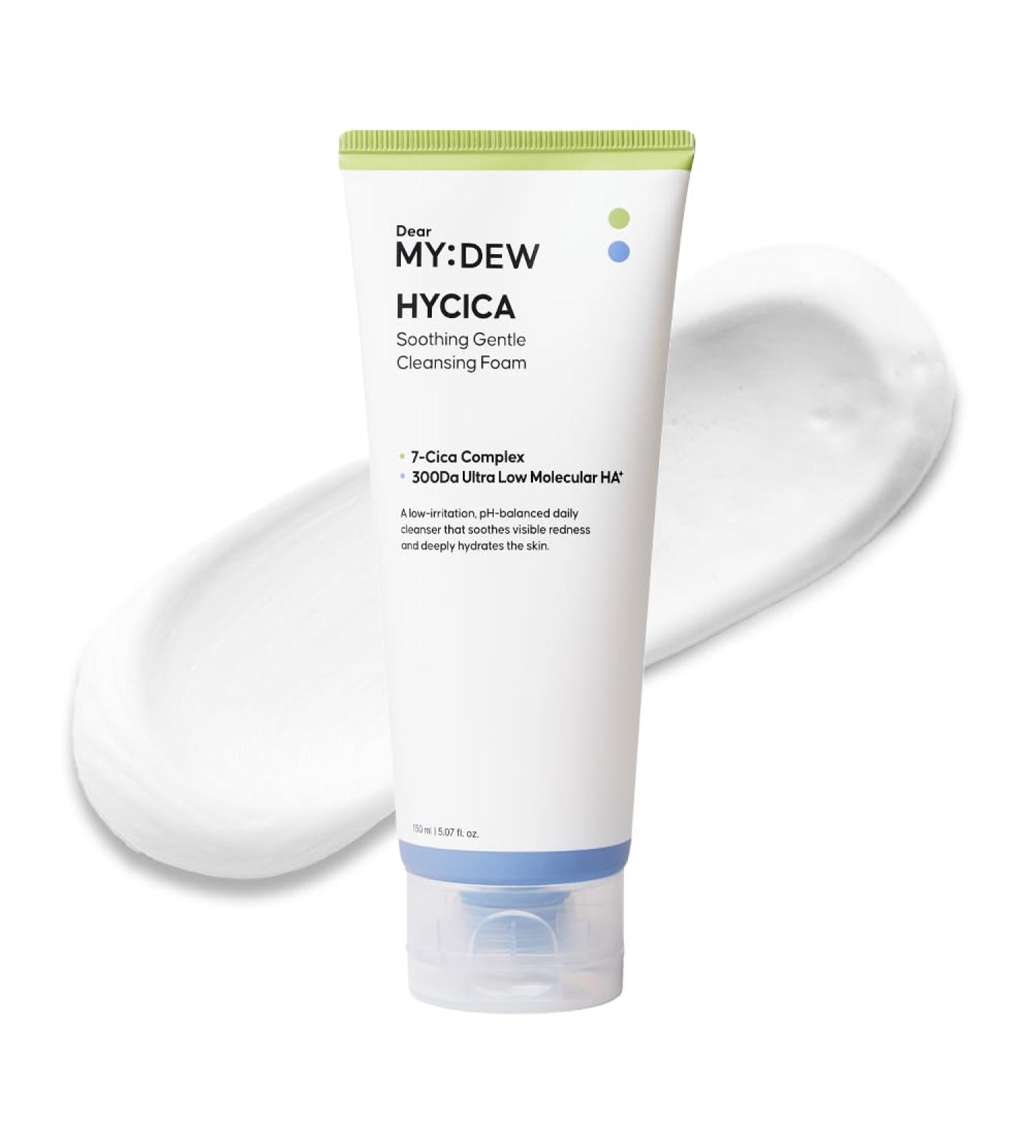 DearMYDEW HYCICA Soothing Gentle Cleansing Foam | Low pH 5.5 Cleanser for Sensitive Skin Calming Hydrating Cica Face Wash & Barrier Care Centella Ultra-Low Molecular HA Korean Skincare 5.07 fl oz - Buy Online on GoSupps.com