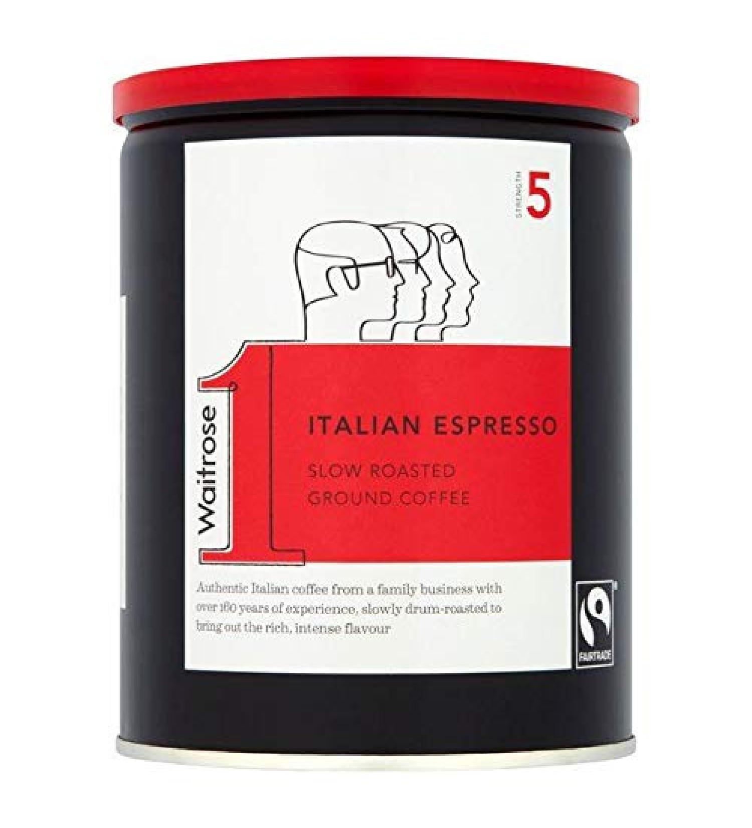 Waitrose Espresso Roasted & Ground Coffee 250g