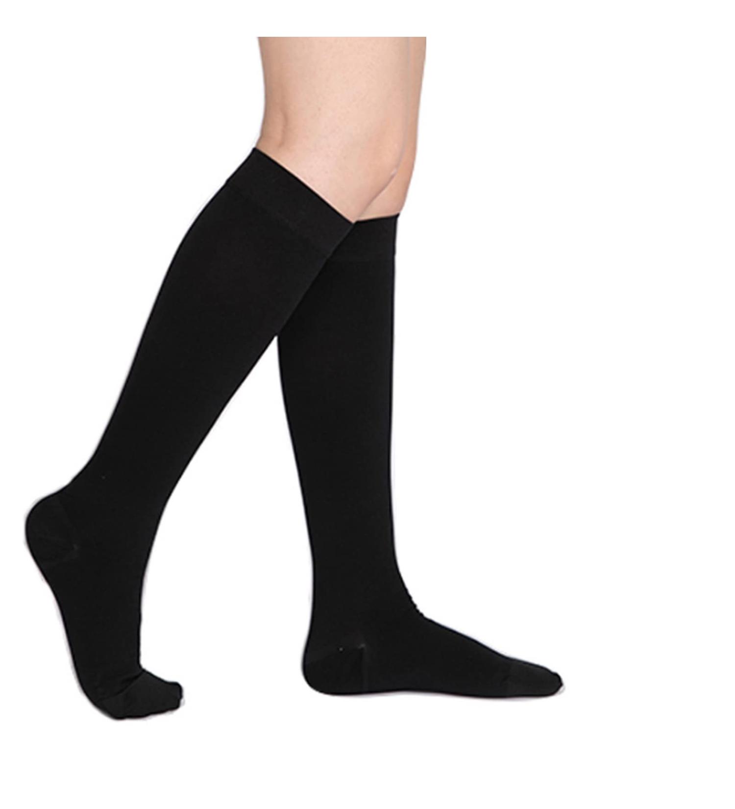 Compression Stockings 23-32 mmHg for Varicose Veins - XL Medium Hose with Silicone Band - Opaque Solid Support for Swelling Relief - International Shipping Available - Buy Online on GoSupps.com
