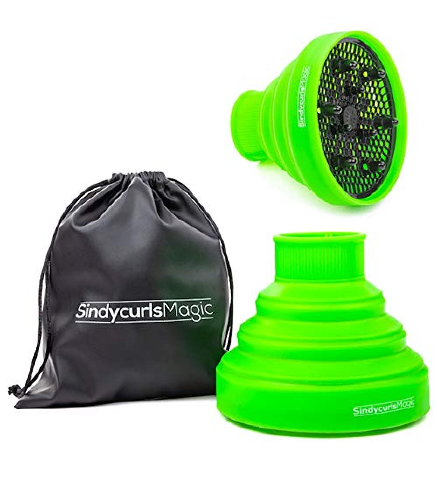 Collapsible Silicone Hair Diffuser Attachment for Portable Travel - Green | SindycurlsMagic - Buy Online on GoSupps.com