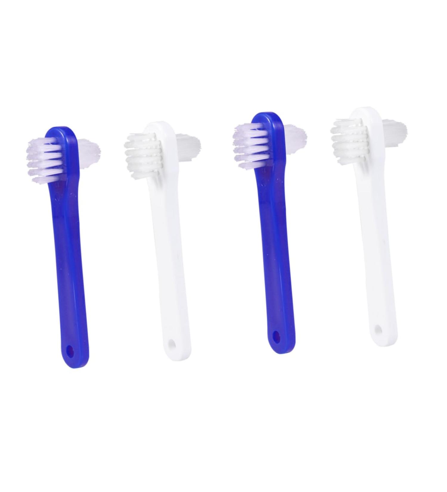 Homsfou 4-Piece Hygiene Prosthesis Cleaner - Two-Colored Toothbrush for False Teeth & Dentures Care - Buy Online on GoSupps.com