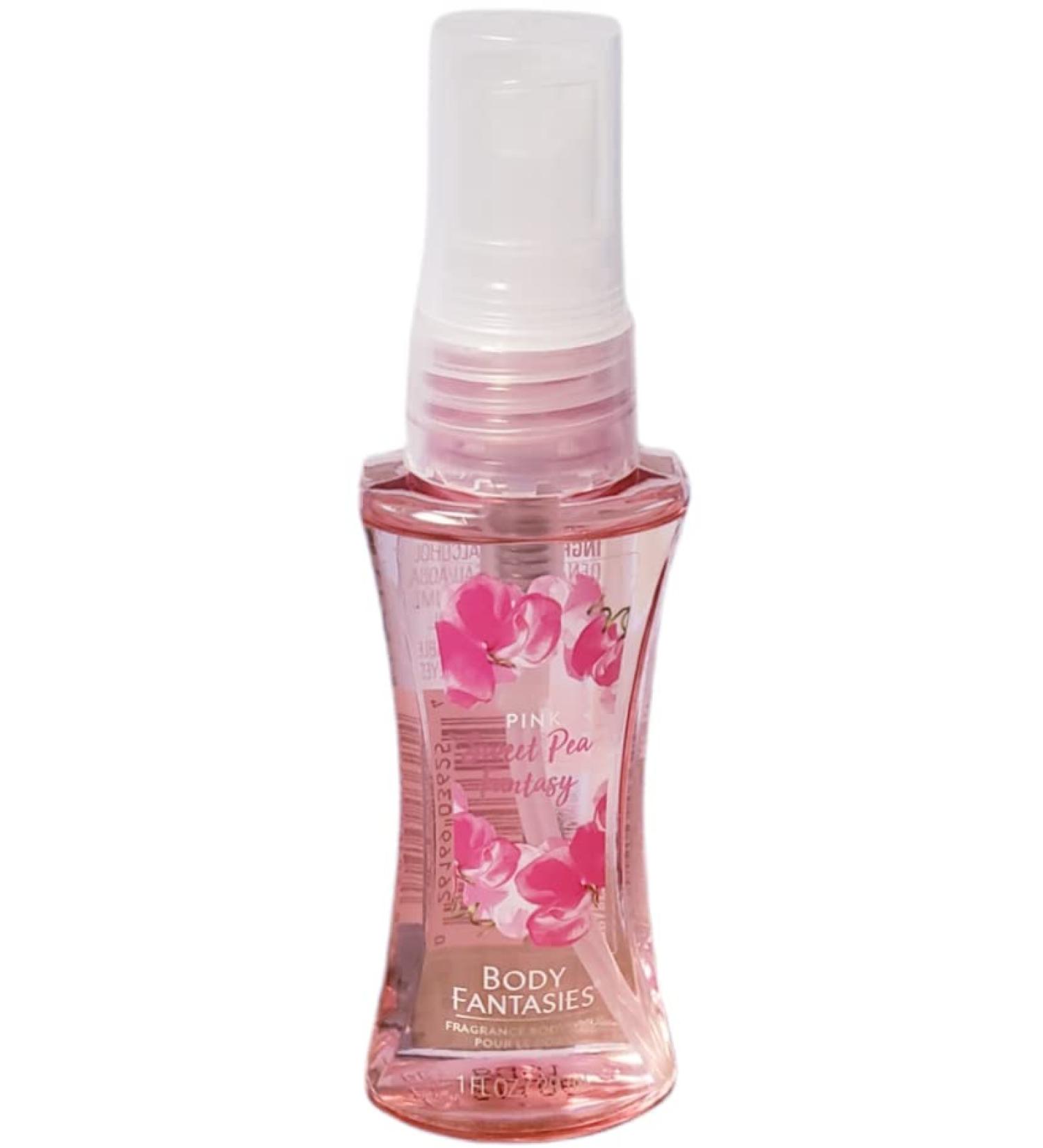 1) 1fl oz/29ml. Pink Sweet Pea Fantasy Fragrance Body Spray