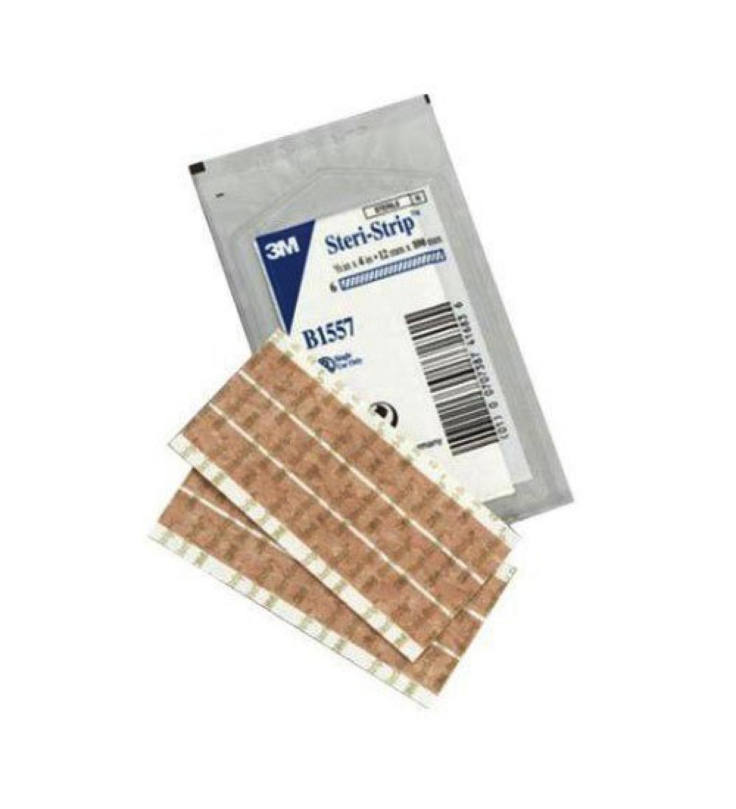 3M Steri-Strip Blend Tone Skin Closures 1/2"x4" Non-Reinforced Tan 6/pk B1557 6 Count (Pack of 1)