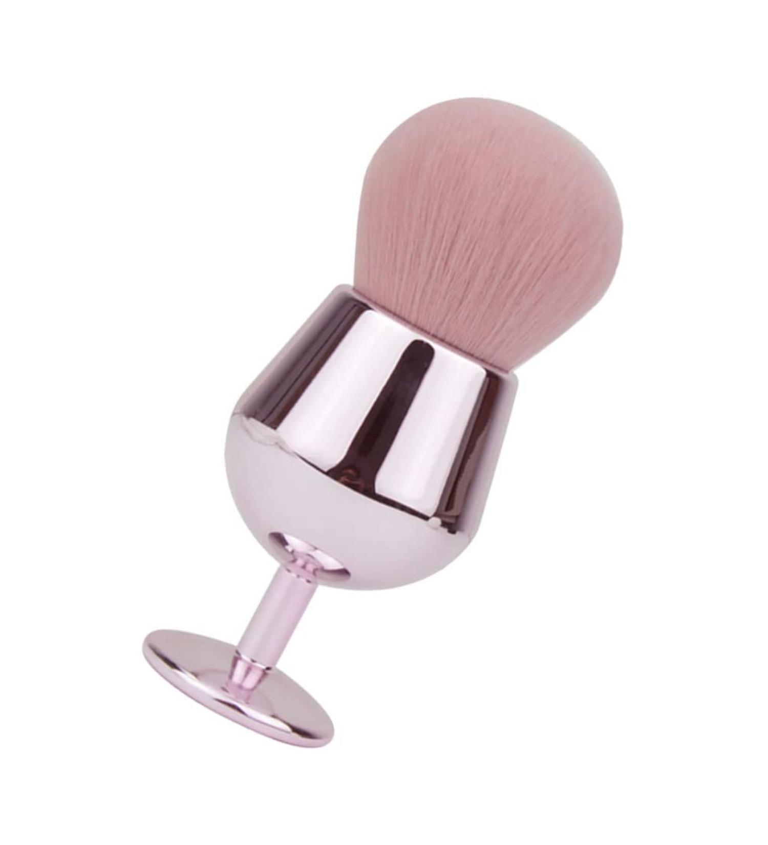 CALLARON Blush Brush - Pink Powder Makeup Brush for Flawless Foundation & Travel | Luxurious Fluffy Fiber Wool Design - Buy Online on GoSupps.com