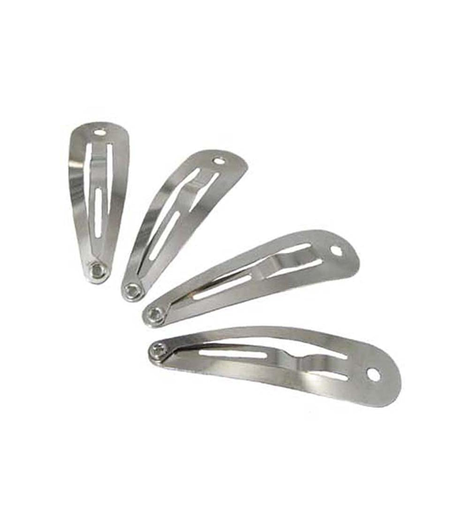 100 Pack Silver Metal Tear Drop Snap Hair Clips with Hole - 50mm Count - Buy Online on GoSupps.com