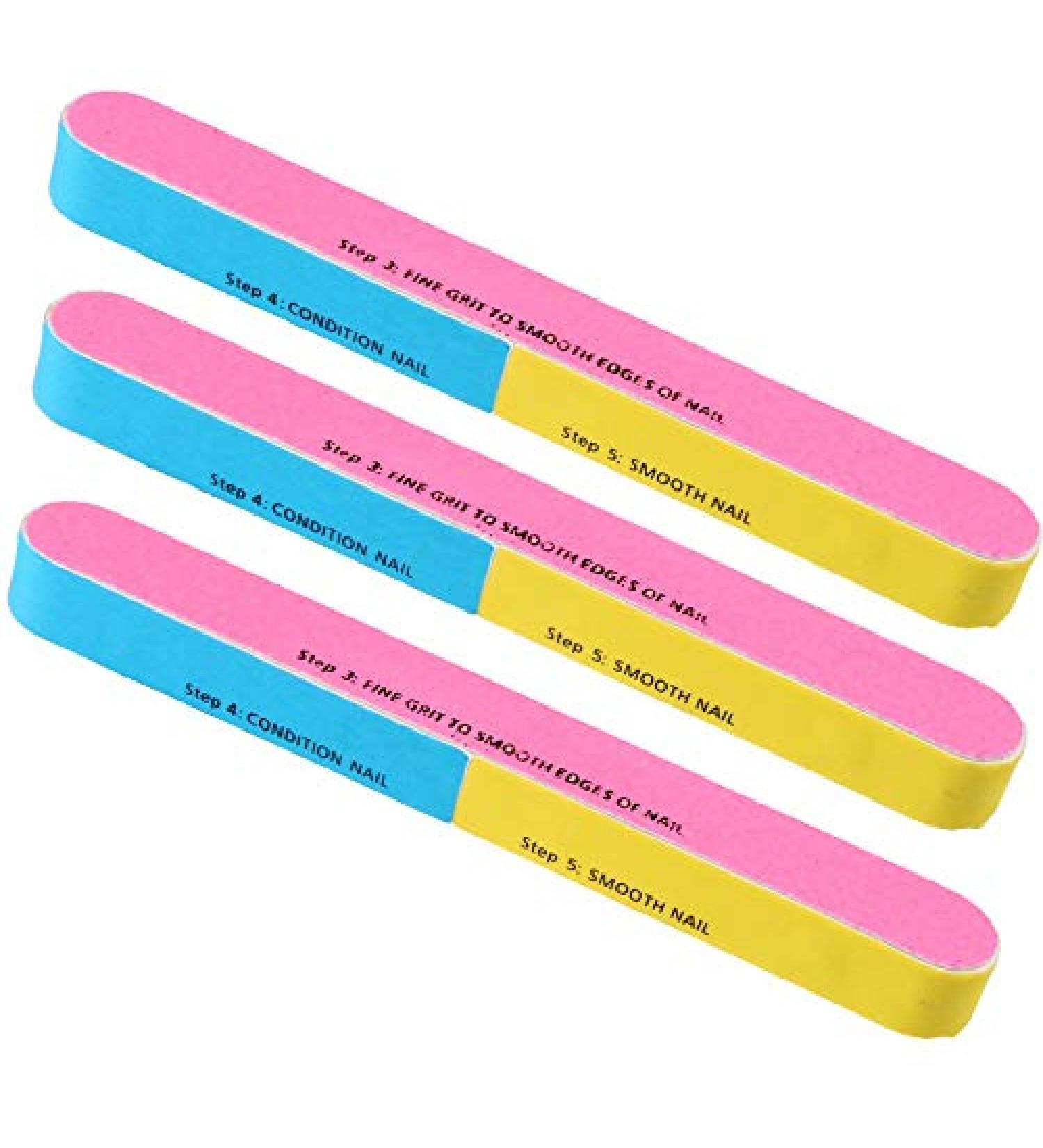 7 in 1 Nail File buffer assorted grit salon buffing (3x files)