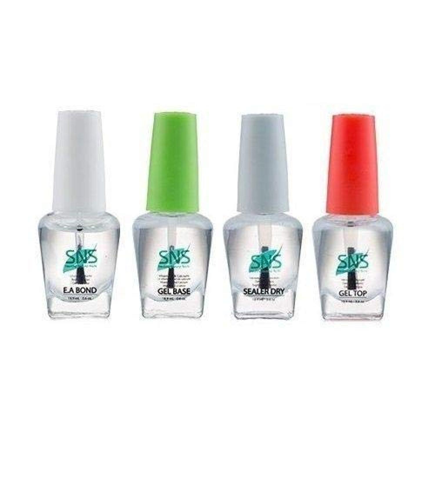 SNS Gel dipping powder (set of 4) Gel Base, Gel Top, Sealer Dry, EA Bond by SNS