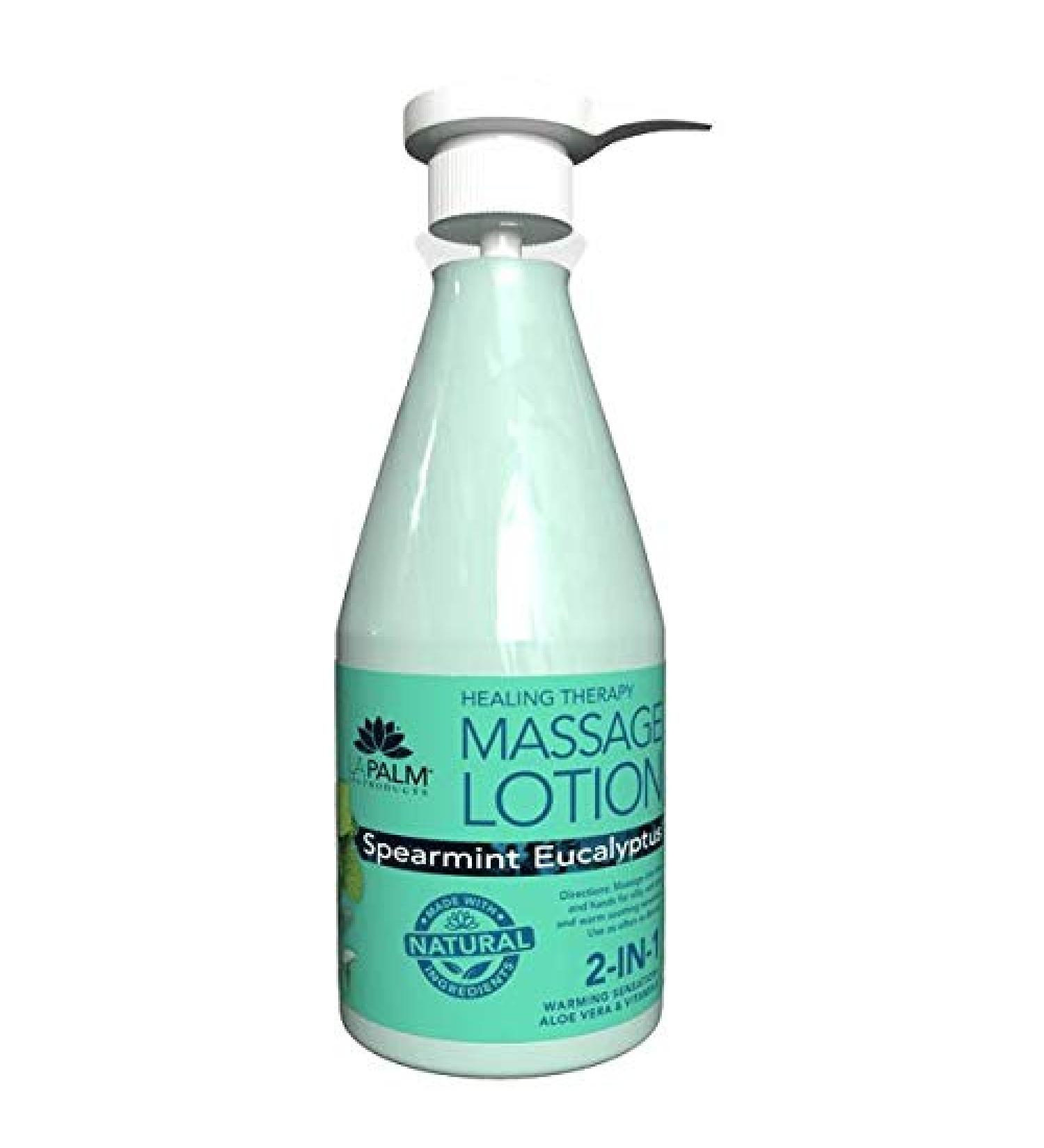 La Palm - Organic Healing Therapy Massage Lotion 24oz (Spearmint Eucalyptus)