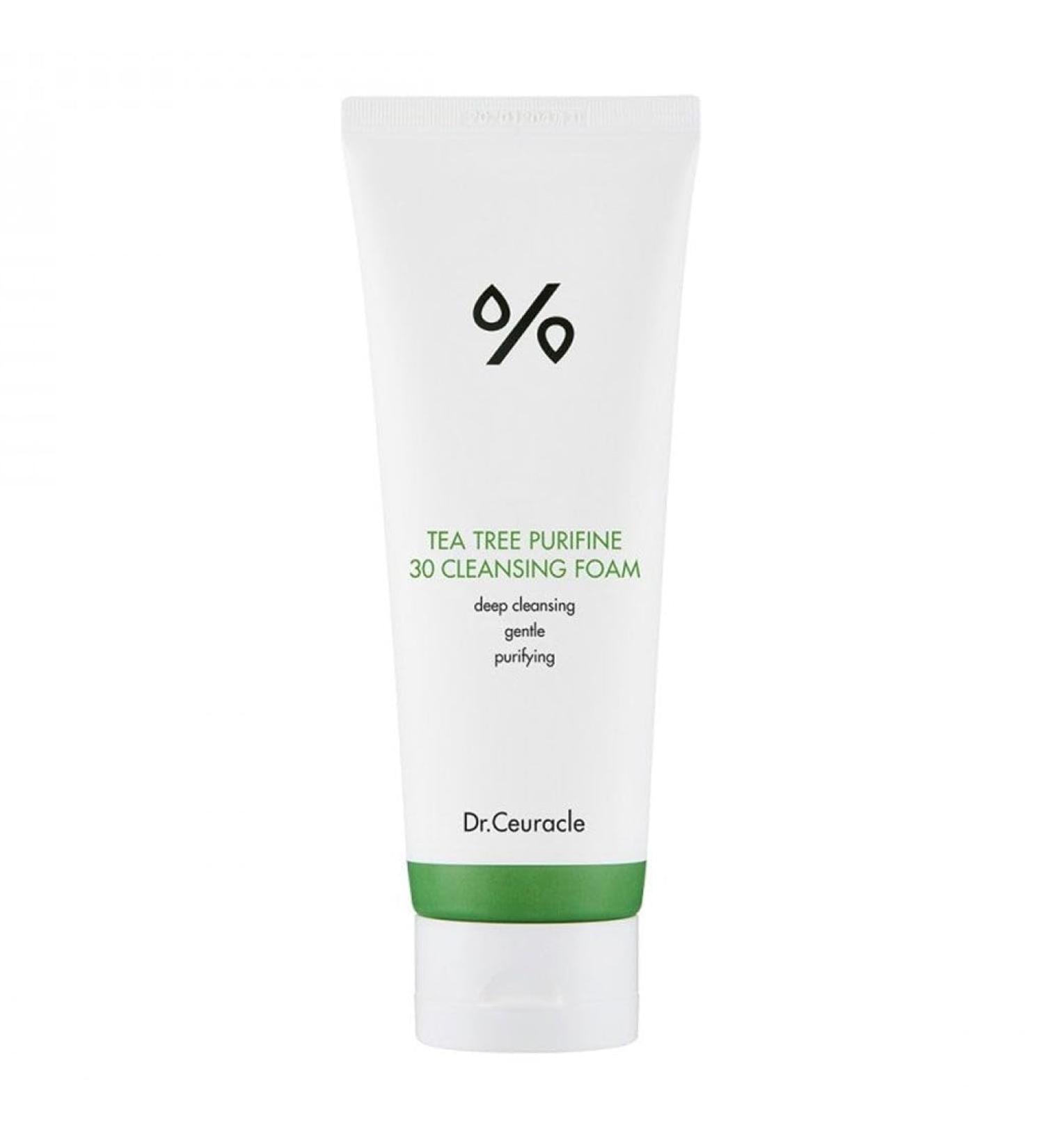 Dr.Ceuracle Tea Tree Purifine 30 Cleansing Foam - Full Body Cleansing Foam That Also Moisturizes and Protects Skin - Non-Allergenic - Non sensitizing - Daily Hydrating Skin Anti Acne - 150ml/5.07oz