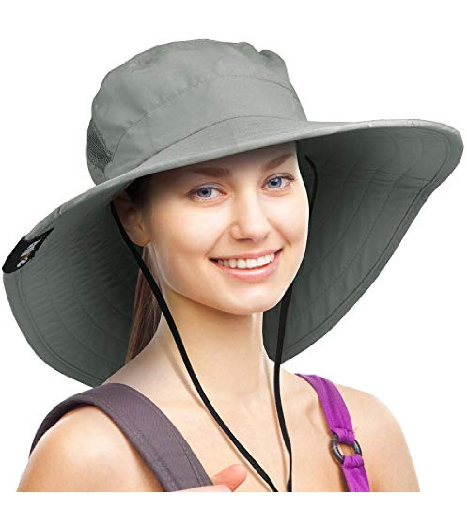 Solaris Wide Brim Sun Hat UPF 50+ for Outdoor Sun Protection - Grey - Buy Online on GoSupps.com
