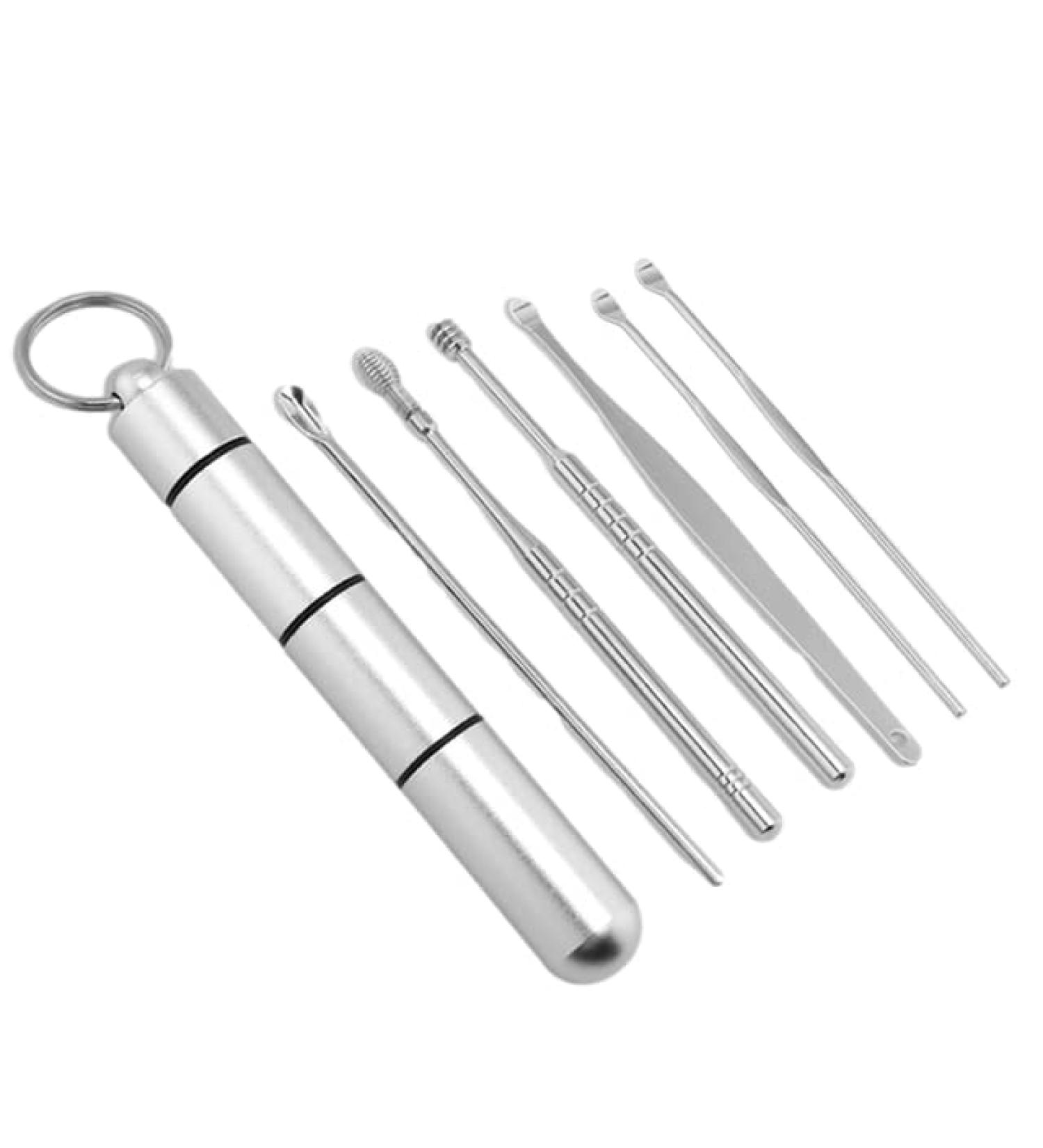 6 Pcs Stainless Steel Spiral Ear Wax Removal Cleaner Set - HB9418SV - Buy Online on GoSupps.com