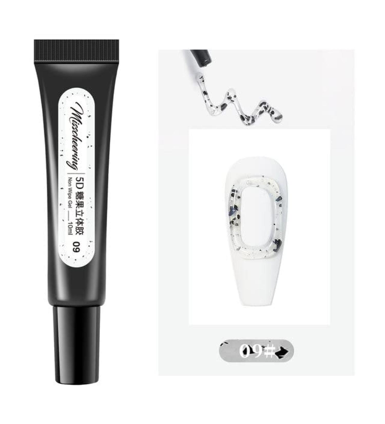 3D Pudding Gel 10Ml Tube Emboss DIY Korean Jelly Nail Painting Gel Full Coverage Pigmented Liner Gel Nail Design Luminous UV Gel - (Color: 09) - Buy Online on GoSupps.com