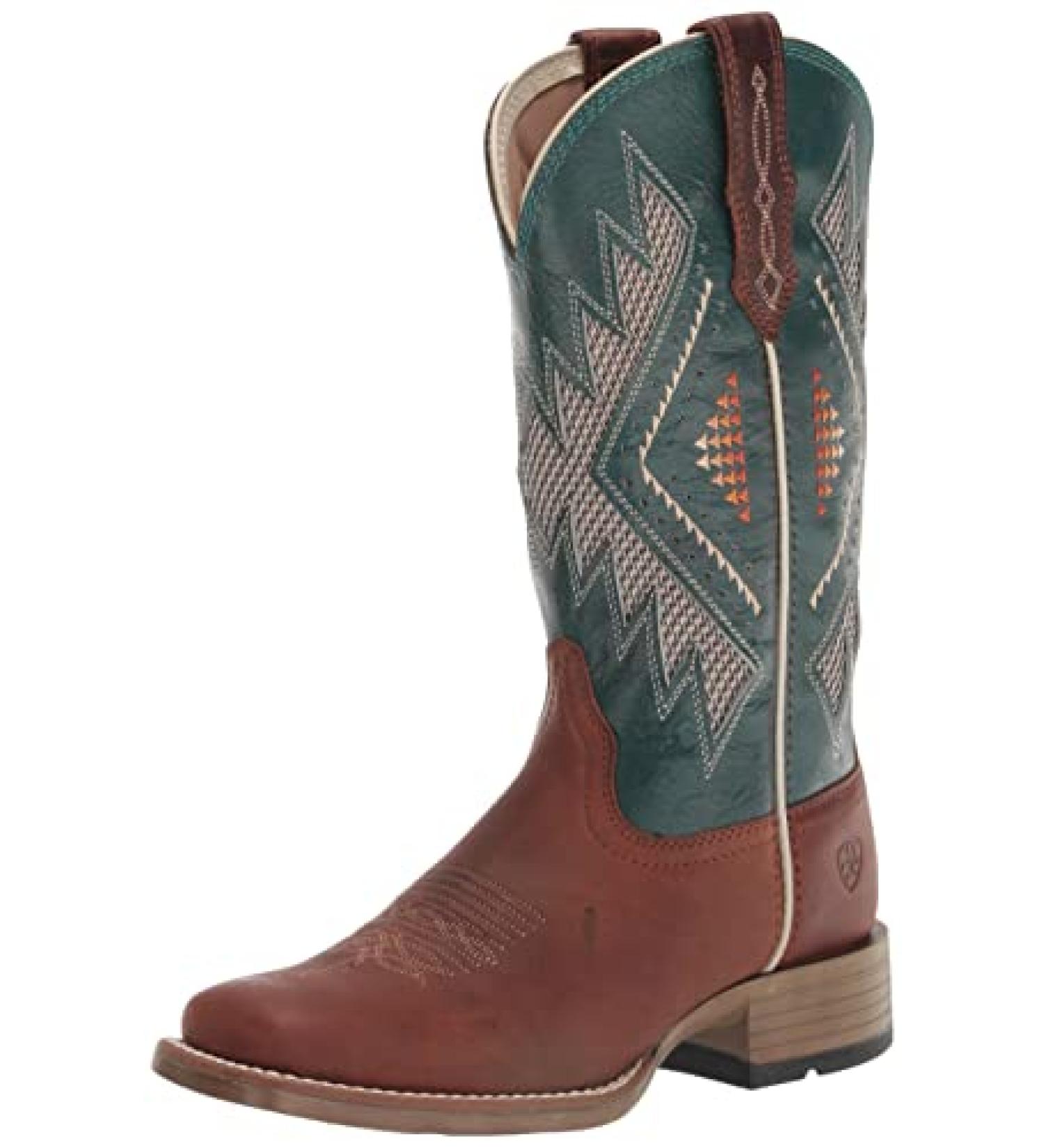 ARIAT Women's Sienna Venttek 360 Western Boot - Copper Cafe/Timeless Teal - Size 8 - Buy Online on GoSupps.com