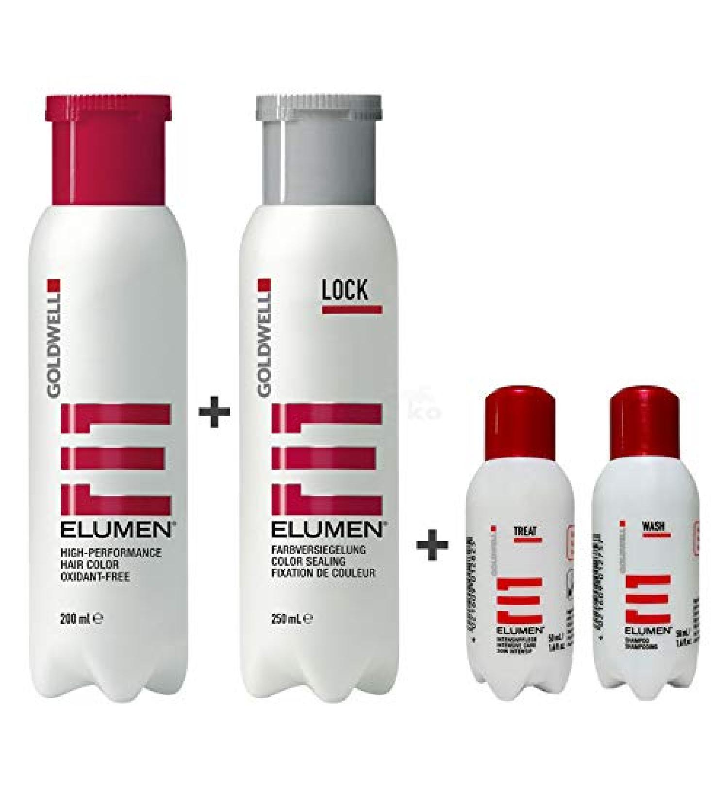 Goldwell Elumen Hair Color RR all Red 200ml + 250ml Lock Sealant + 50ml Wash Shampoo + 50ml Treat Intensive Care
