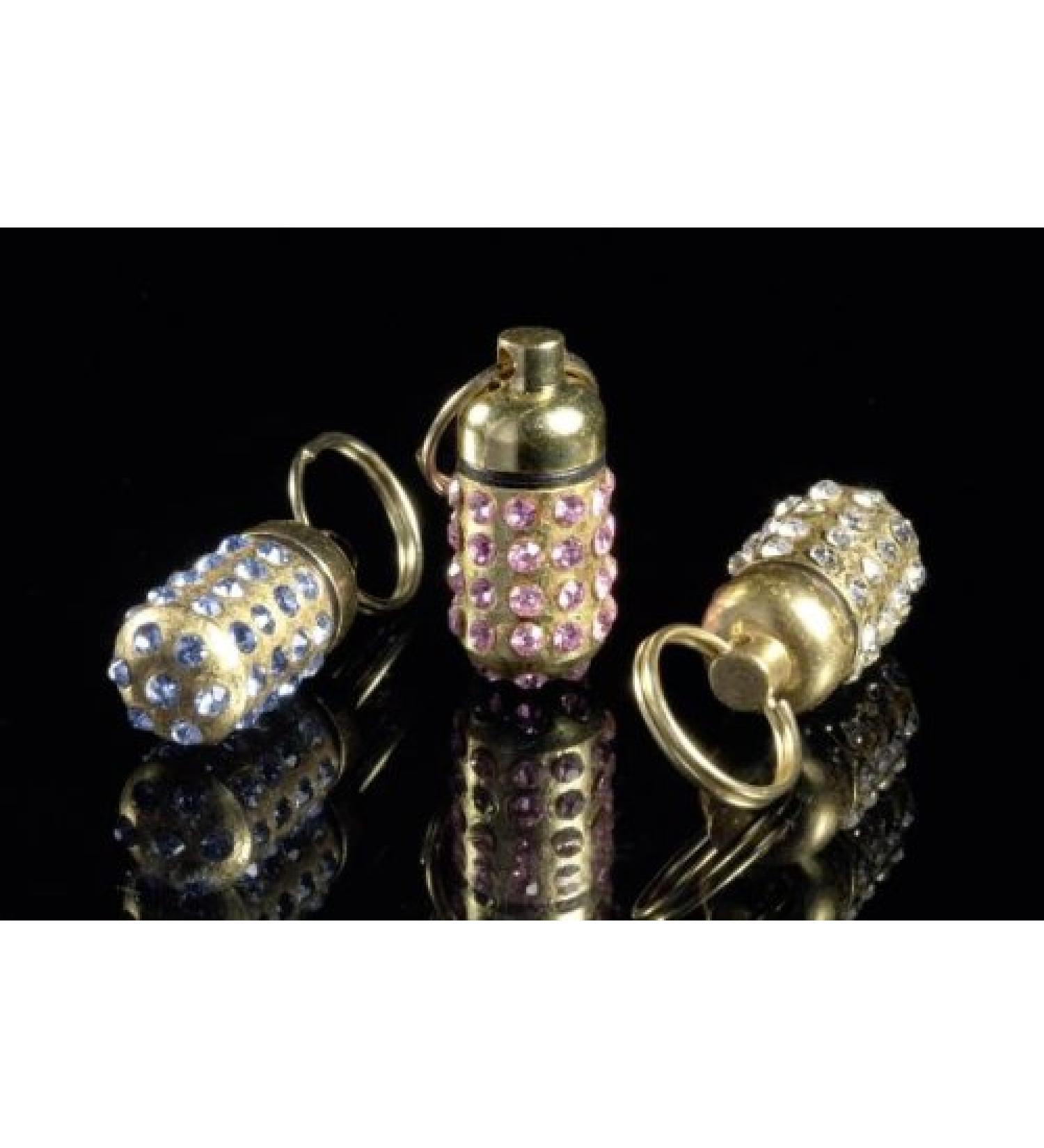 Karlie address tube gold with rhinestones 30 x 12 mm x