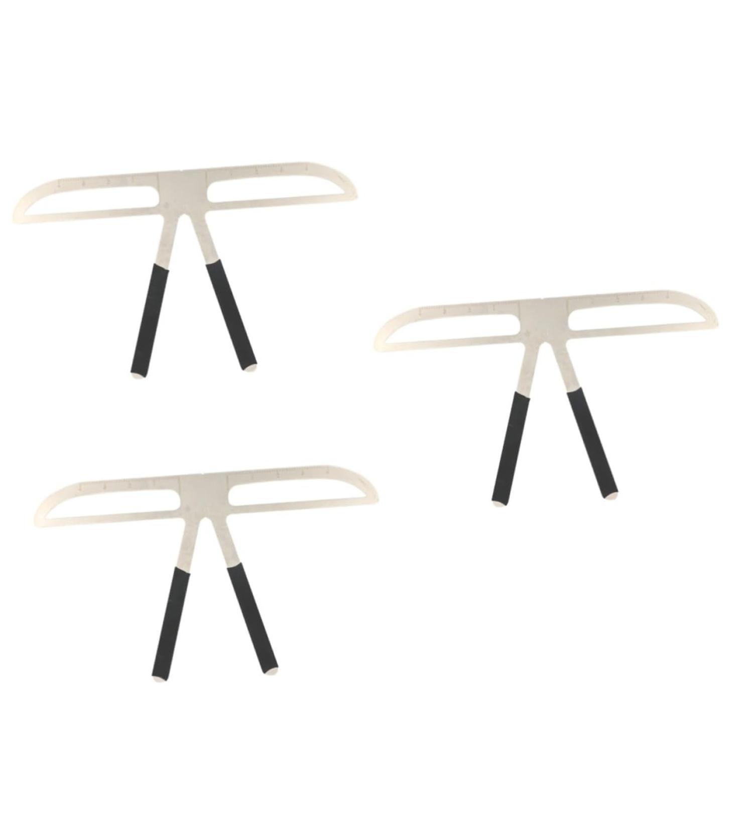 Beavorty 3pcs Eyebrow Ruler Three-point Kits Eyebrow Shaper Stencil Kit Eyebrow Measure Ruler Stainless Steel mediumx3pcs As Shownx3pcs - Buy Online on GoSupps.com