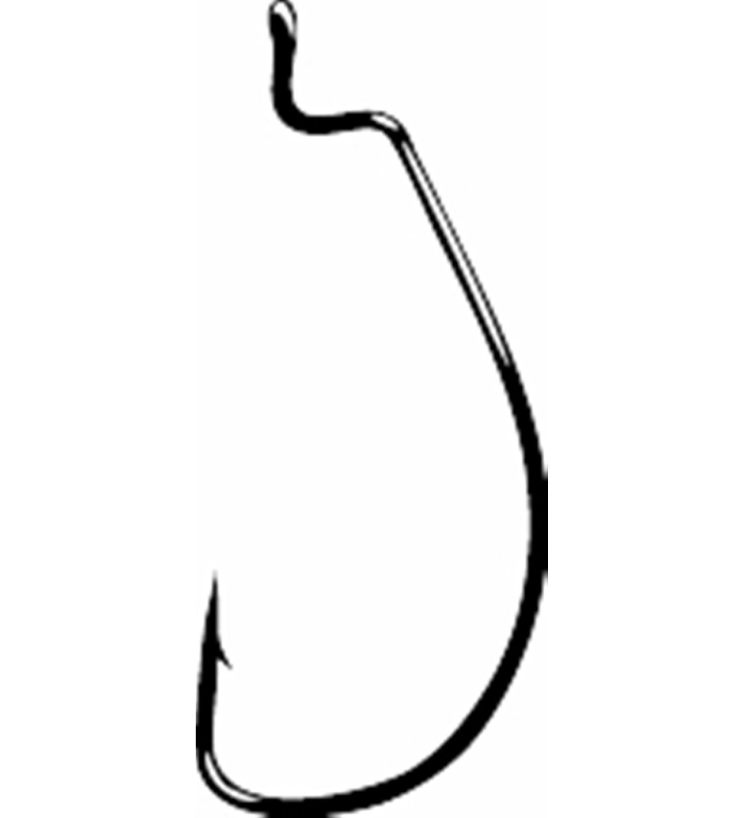 Gamakatsu 25 Pack EWG Offset Worm Hook 3/0 Black