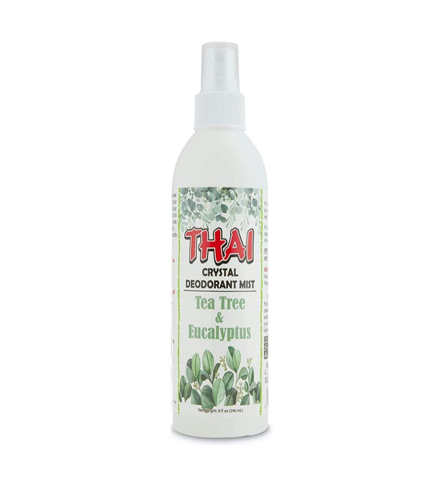 Thai Crystal Deodorant Mist 8 oz (Tea Tree & Eucalyptus) - Natural Deodorant Spray for Men and Women | Cruelty-Free | Made in Thailand - Buy Online on GoSupps.com