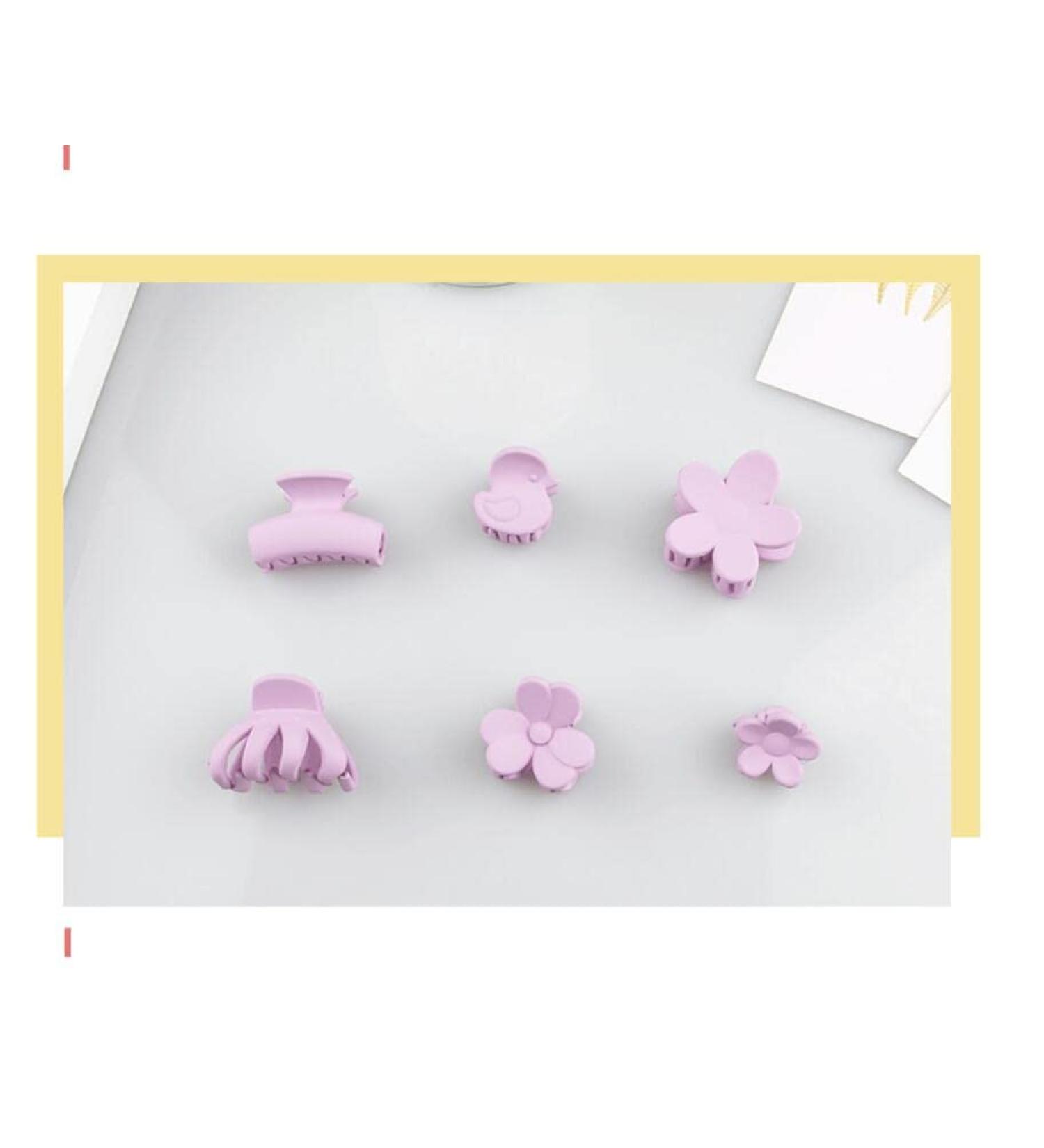 Small Hair Clips Mini Flower Hair Claw Clips Tiny Claw Clips Creamy Mini Shark Clips Hair Accessories for Women Girls Purple 6pcs 6pcs purple - Buy Online on GoSupps.com