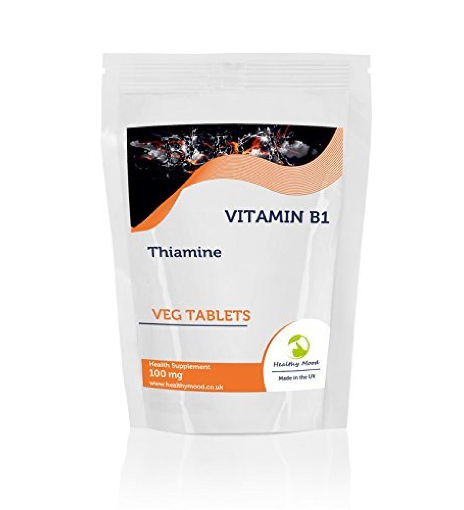 Vitamin B1 THIAMINE 100mg 180 Veg Tablets Pills Health Food Supplements Nutrition Vitamins HEALTHY MOOD - Buy Online on GoSupps.com
