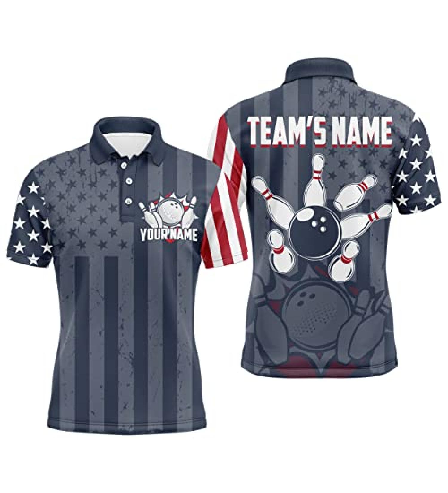 PIONAMZIOZ Custom Bowling Shirt for Men - Personalized Jersey with Name & Team Name | Men's Bowling Polo Shirt - BDT Style 1 - Buy Online on GoSupps.com