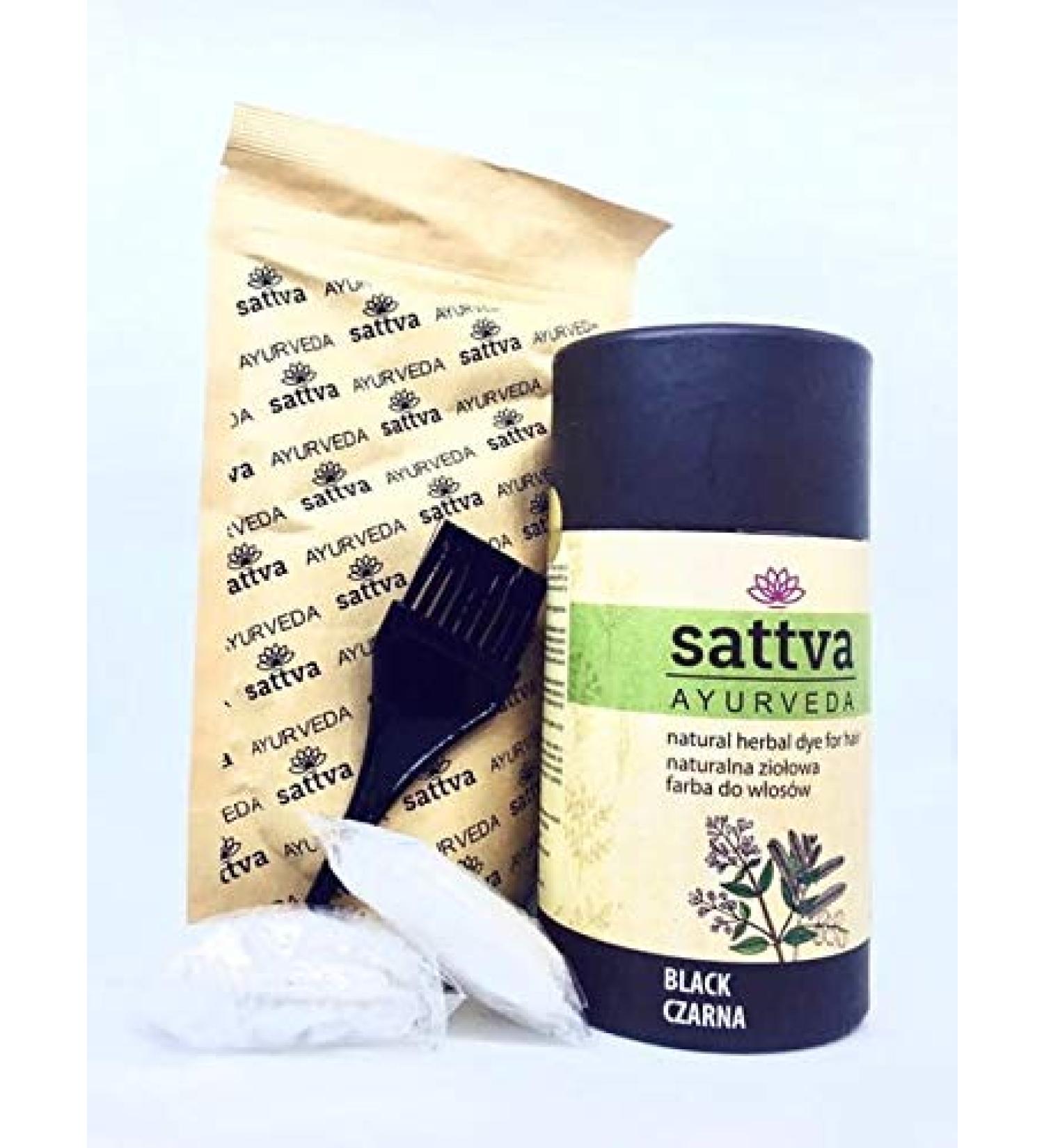 Sattva Ayurveda SATTVA_Natural Herbal Dye for Hair naturalna zio owa farba do w os w Black 150g